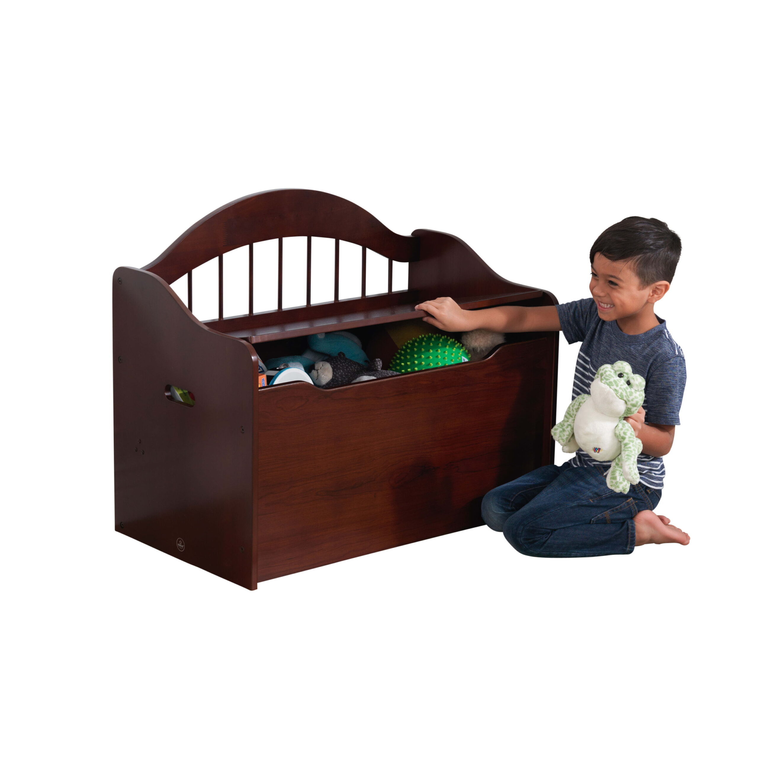 KidKraft Limited Edition Wooden Toy Box and Bench with Handles. Espresso