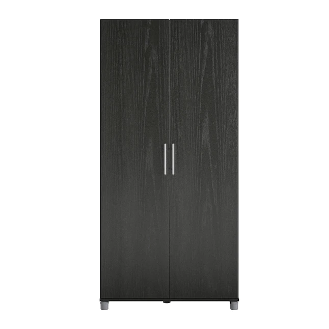 Ameriwood Home 3402335COM Camberly 35.68-in W x 74.31-in H Wood Composite Black Oak/Nightfall Oak Freestanding Utility Storage Cabinet