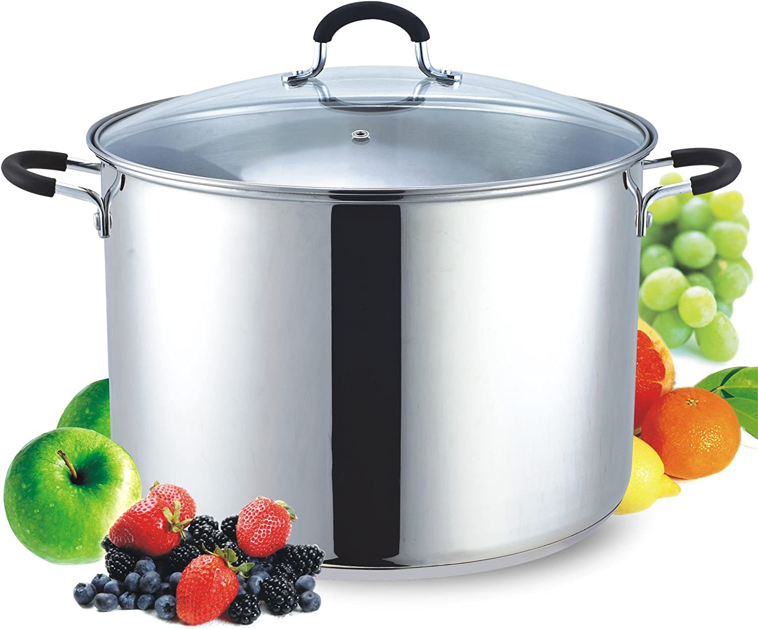 Cook N Home 00335 Stainless Steel Saucepot with Lid 20-Quart Stockpot. Silver