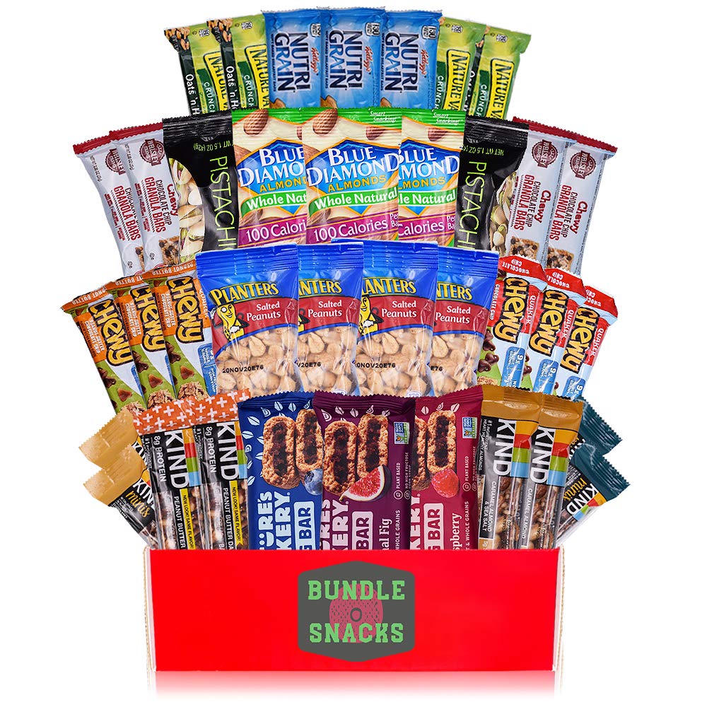 Variety Healthy Snack Box (37 Count) | Healthy Gift Basket of Assorted Packaged Granola Bars