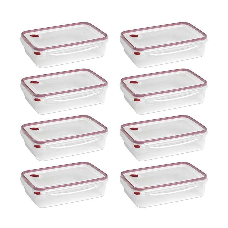 Sterilite 16-Cup Rectangle UltraSeal Food Storage Container. Red 8 Ct