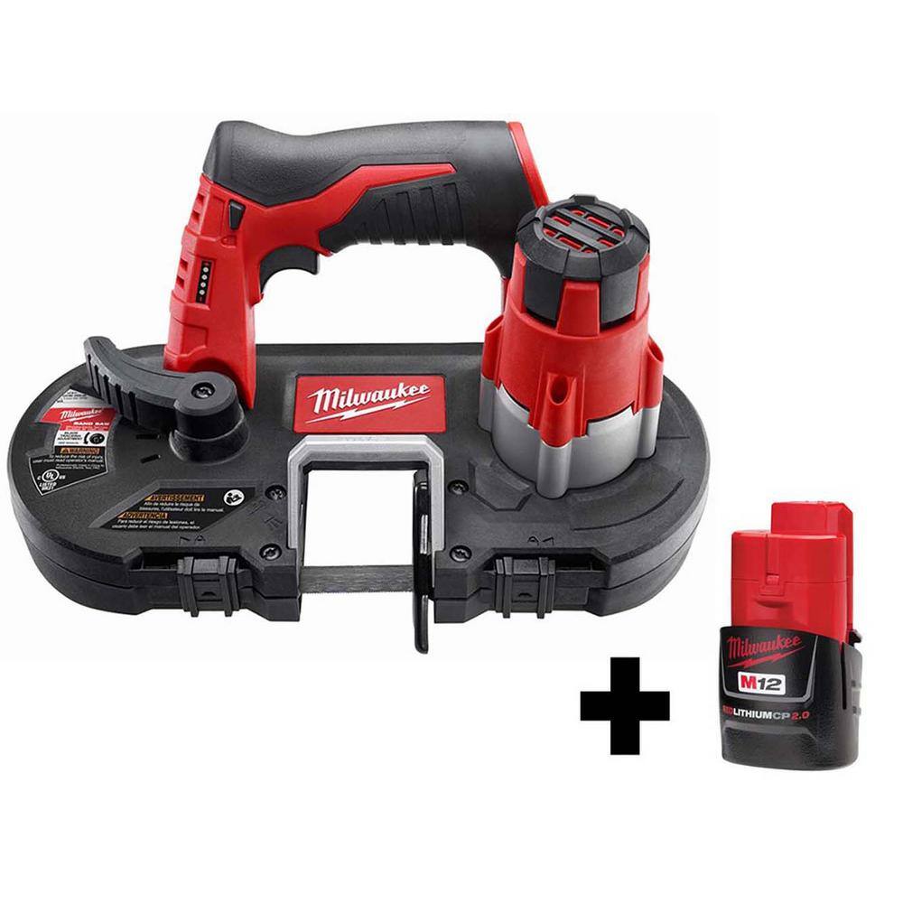 Milwaukee 2429-20-48-11-2420 M12 12-Volt Lithium-Ion Cordless Sub-Compact Band Saw W/  M12 2.0Ah Battery