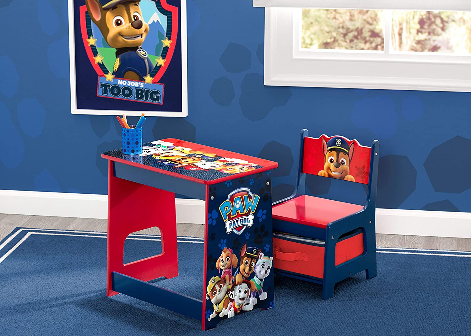 Nick Jr. PAW Patrol Kids Wood Desk and Chair Set by Delta Children
