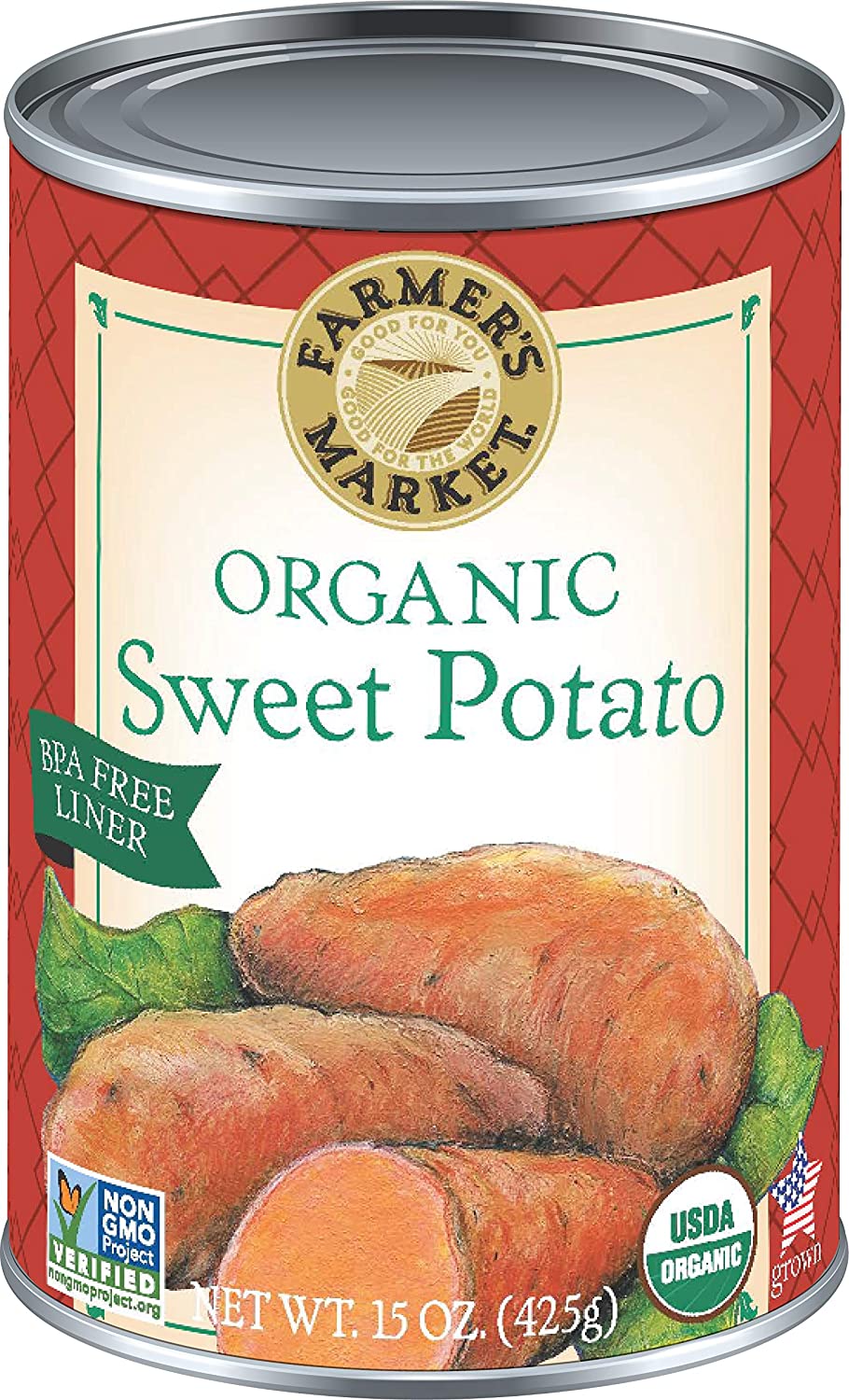 Farmer-s Market Foods Canned Organic Sweet Potato Puree. 15 Ounce (Pack of 12)