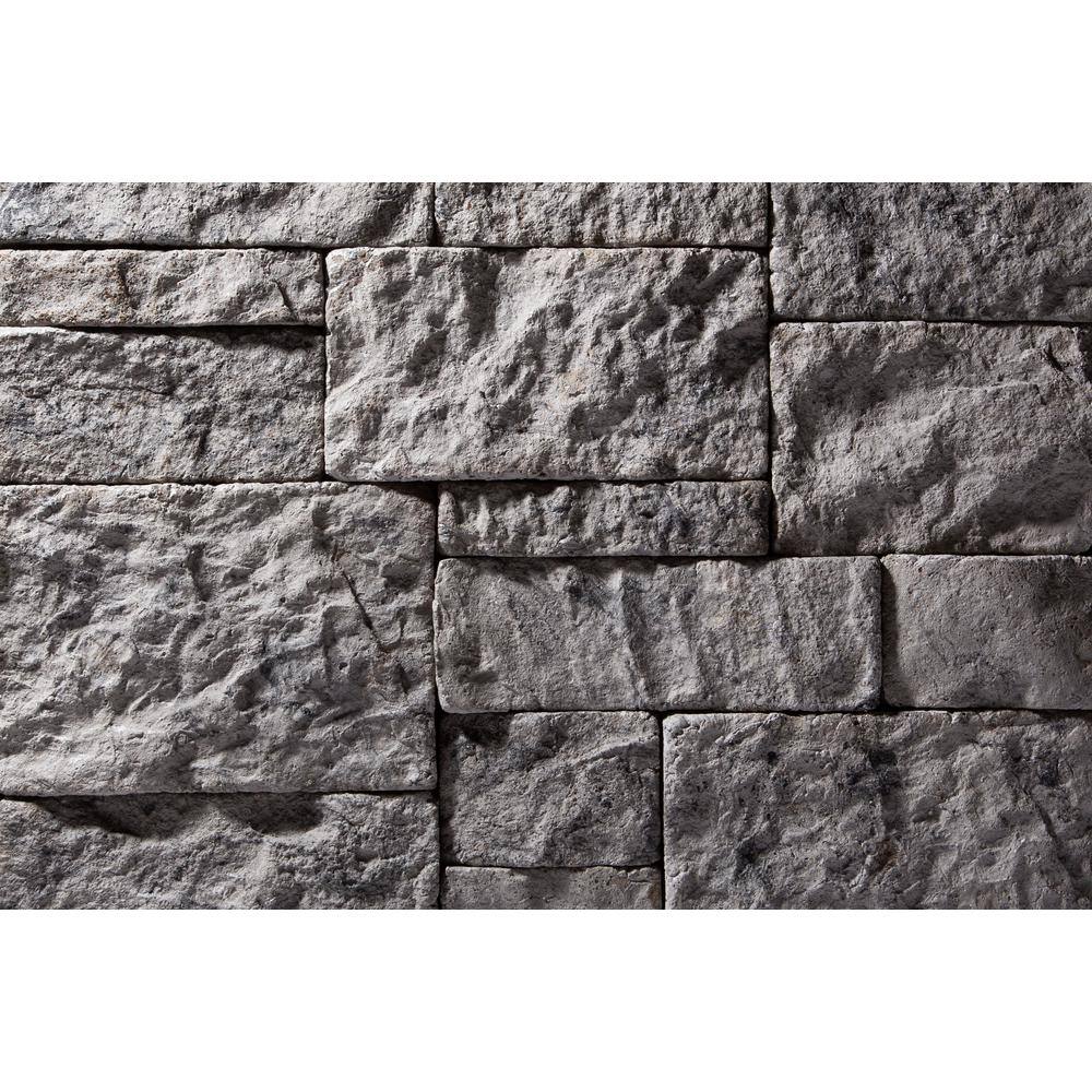 Evolve Stone NR-GR-PS-F Non-Rated Georgetown Run Style Phantom Shadow Color Flat Stone Mortarless Veneer (14.25 sq. ft. per Box)