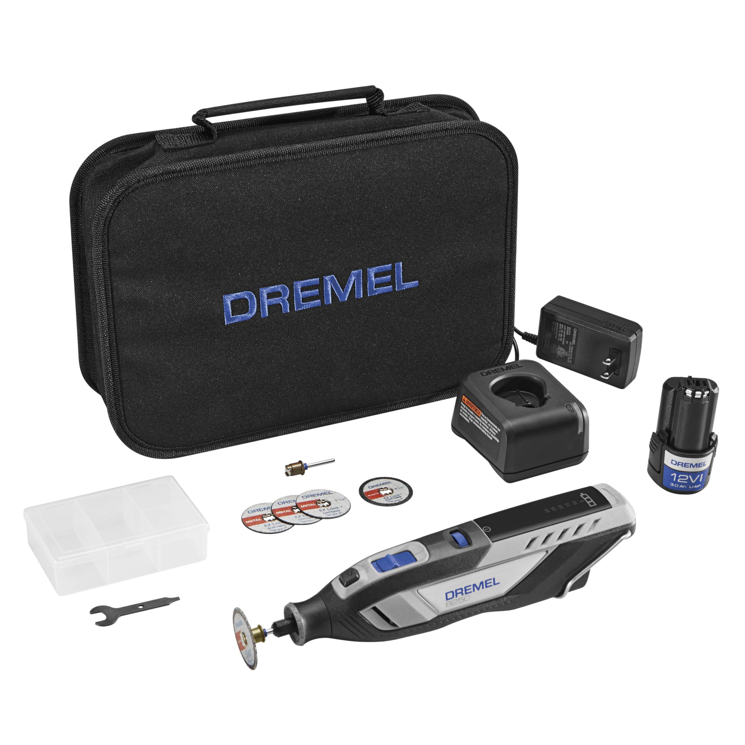 Dremel 8250 11-Piece Variable Speed Cordless 12-volt 3-Amp Multipurpose Rotary Tool with Soft Case