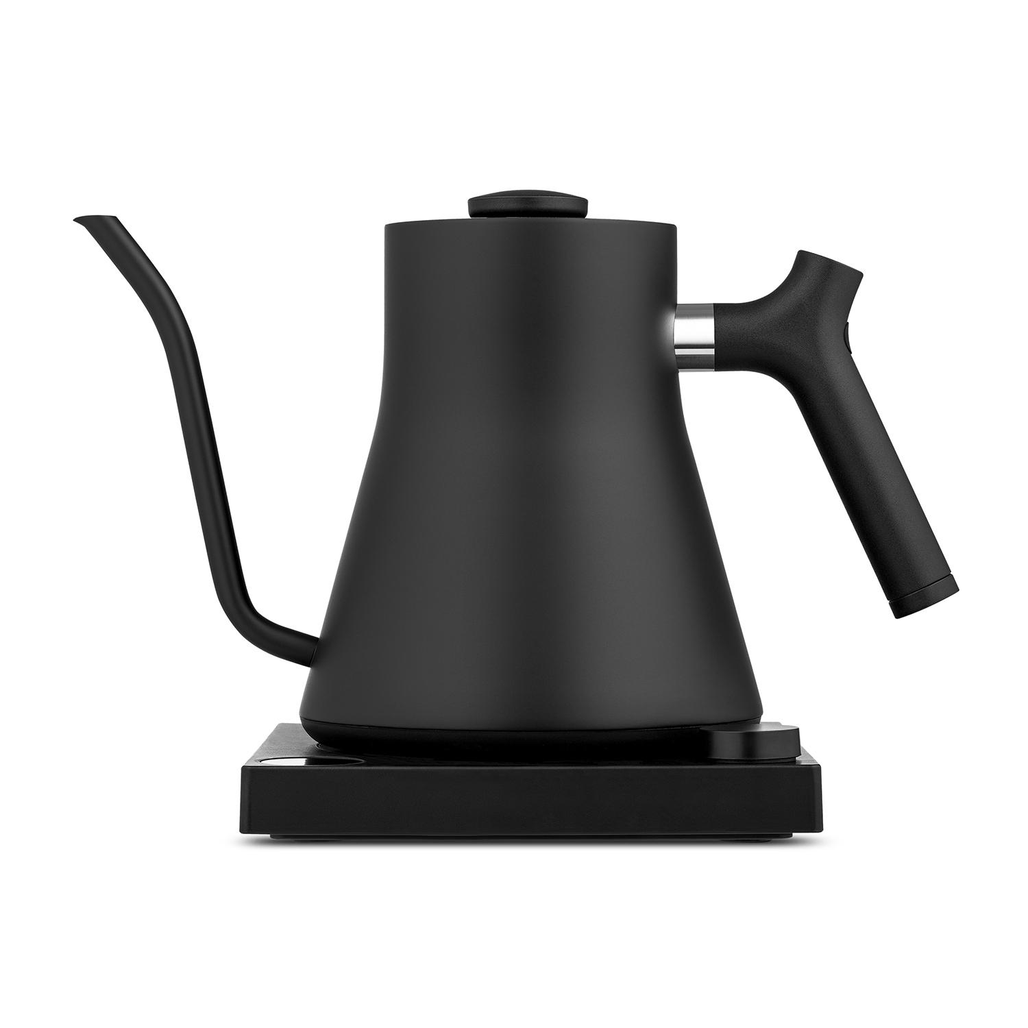 Fellow Stagg EKG Electric Gooseneck Kettle - Pour-Over Coffee and Tea Pot. Stainless Steel. Quick Heating. Matte Black. 0.9 Liter