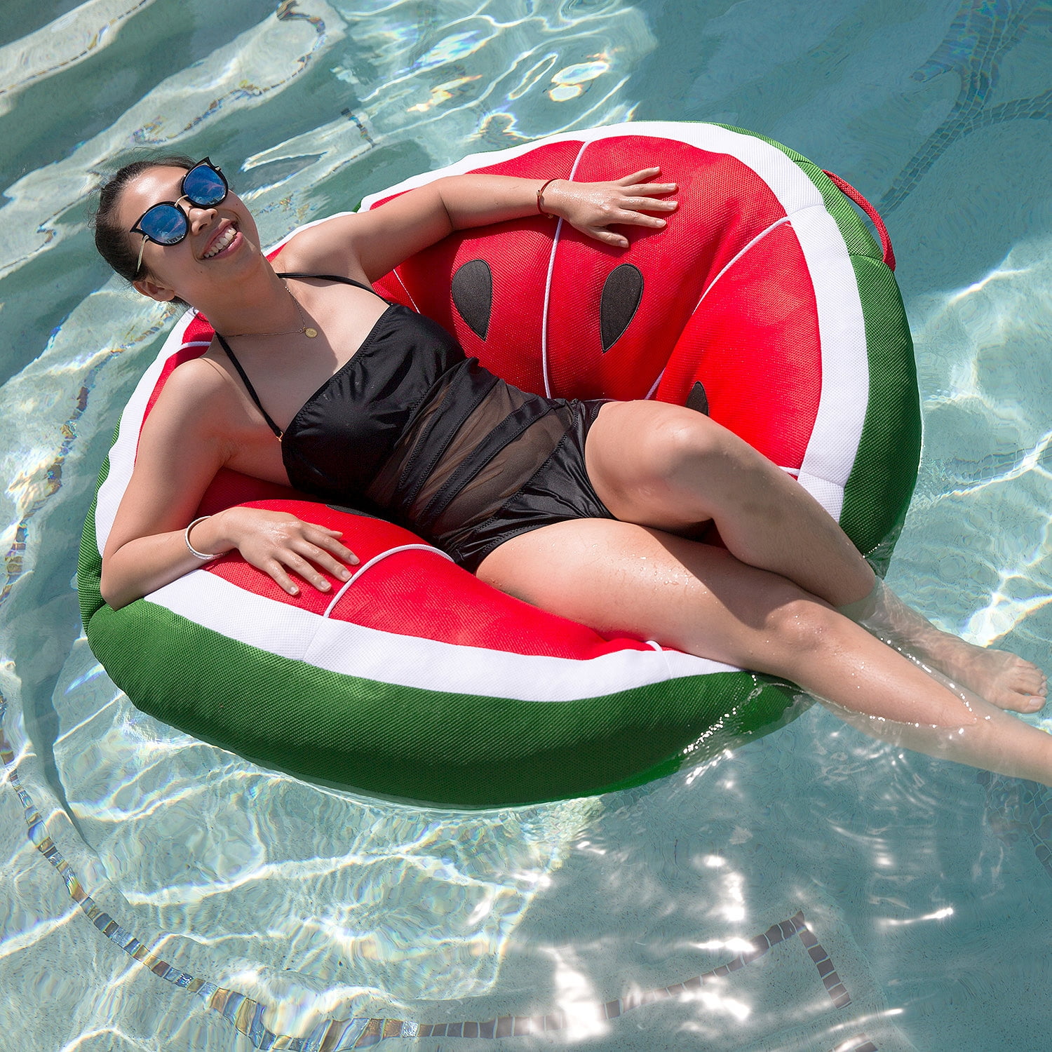Big Joe Bean-Filled Watermelon Pool Float. Mesh