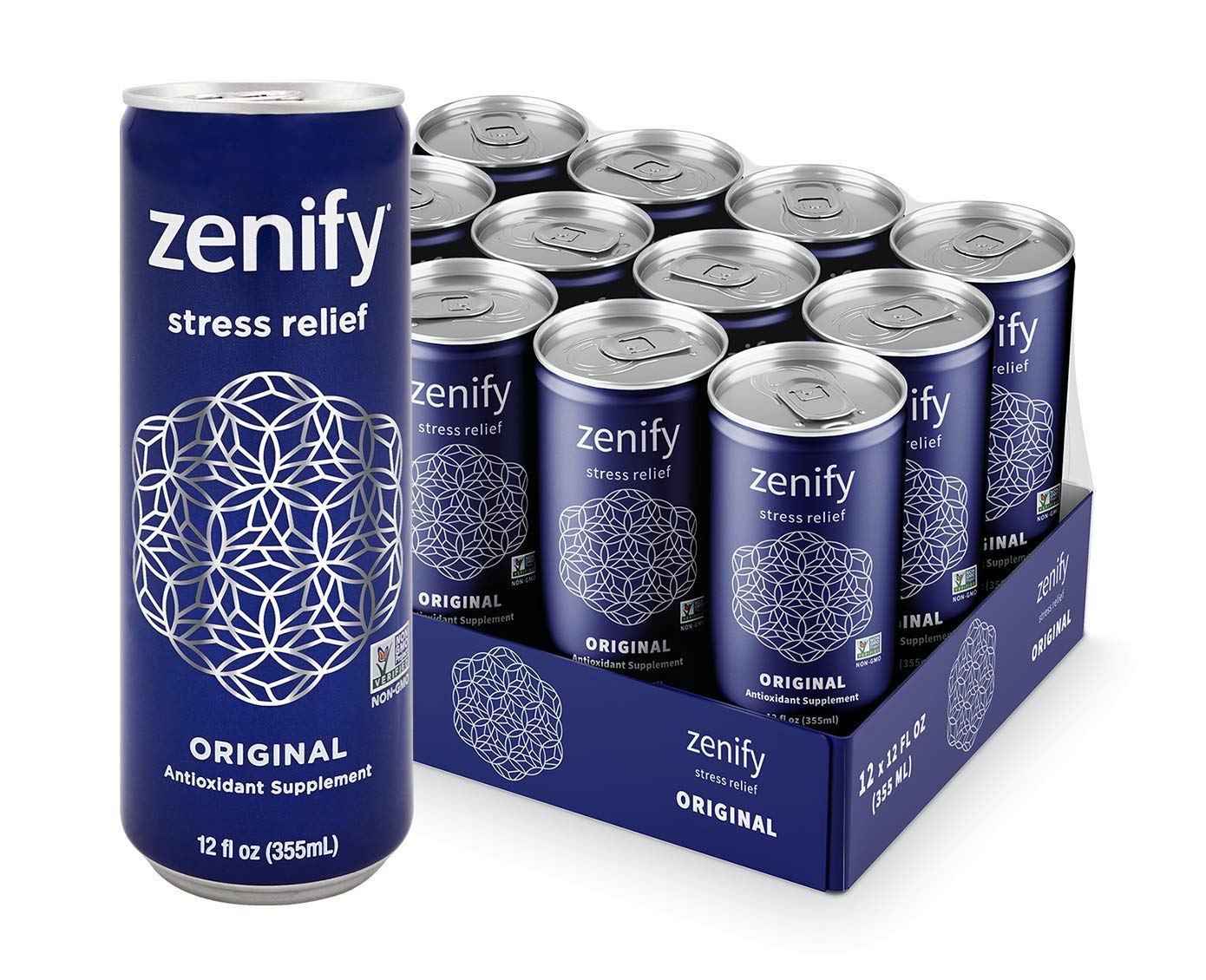 Zenify Zero Sugar All Natural Sparkling Calming Stress Relief Beverage. Original (Pack of 12)