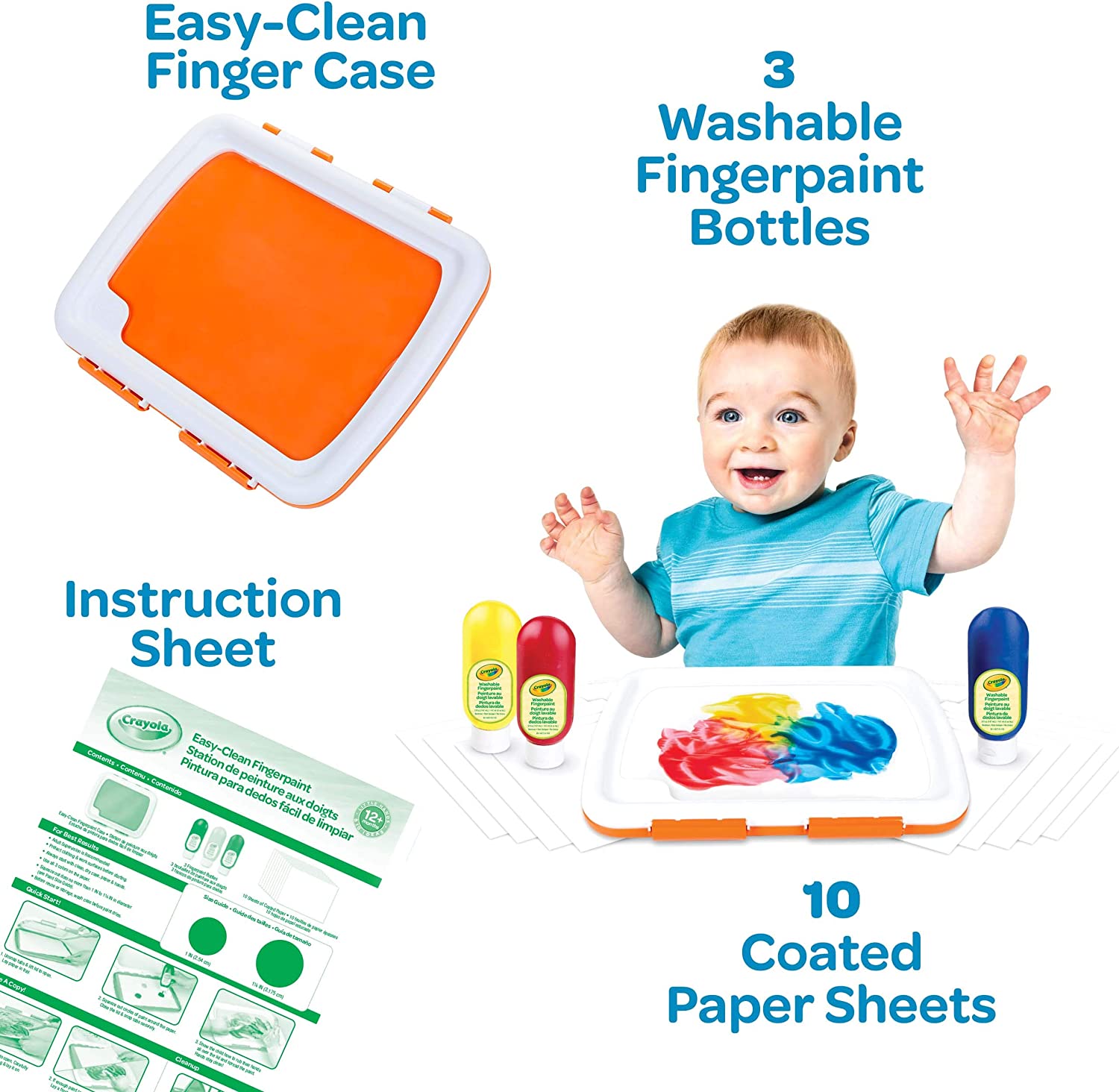 Crayola Washable Finger Paint Station. Less Mess Finger Paints for Toddlers. Kids Gift