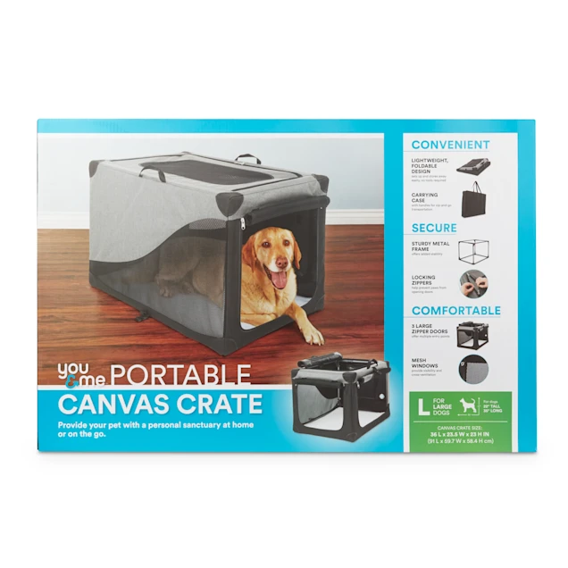 You & Me Stow & Go Portable Canvas Dog Crate. 36″