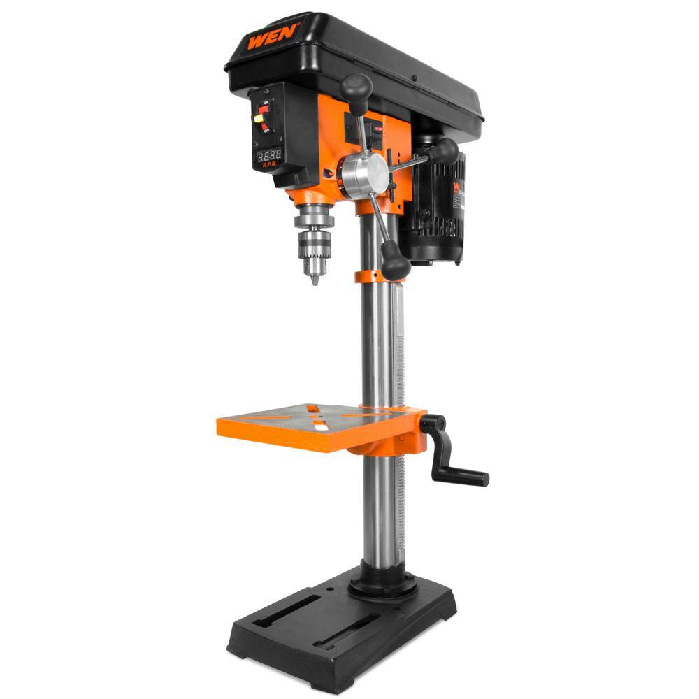 WEN 4212T 5-Amp 10 in. Variable Speed Cast Iron Benchtop Drill Press with Laser and 1/2 in. Chuck Capacity