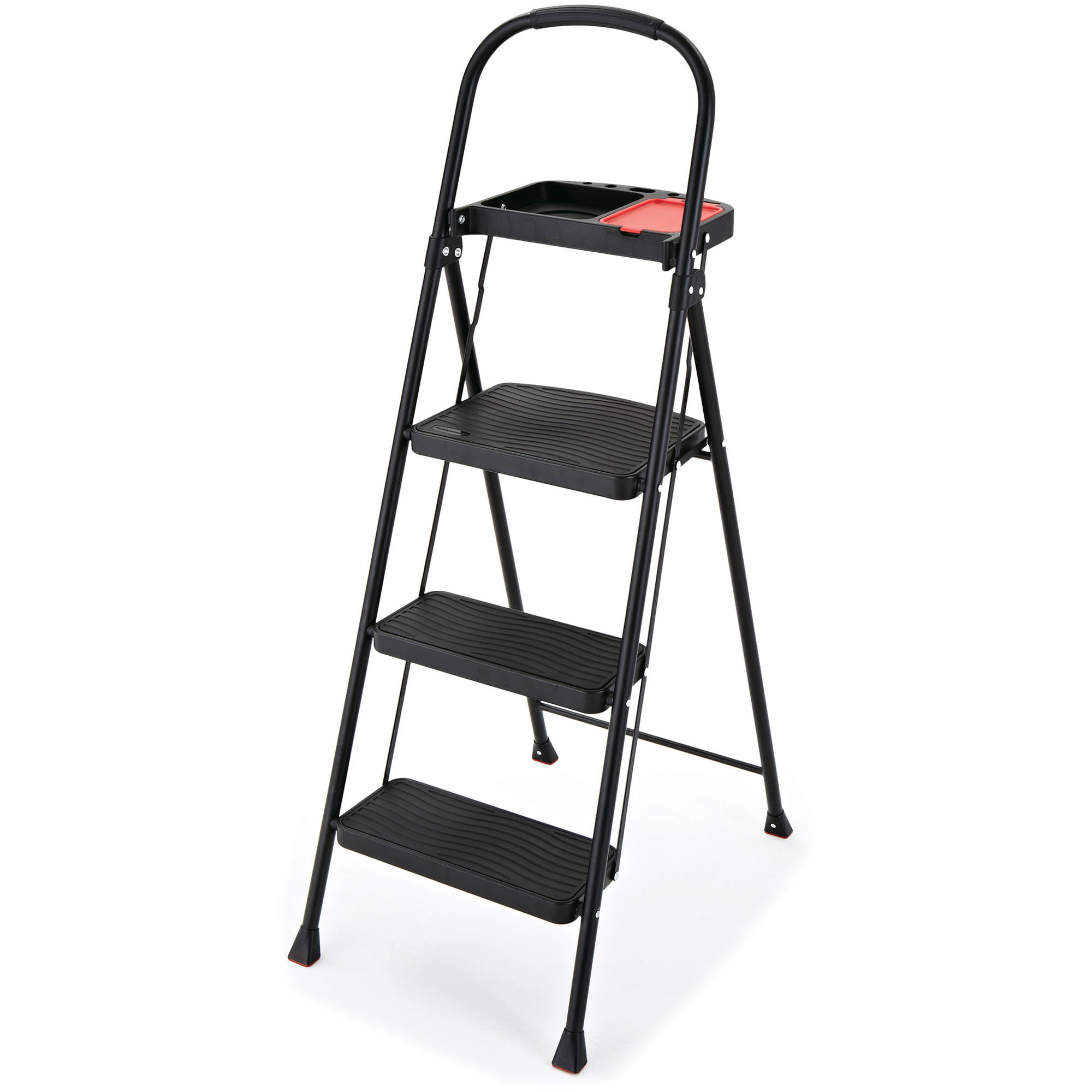 Rubbermaid RMS-3T 3-Step Steel Step Stool with Project Tray. 225 lb. Cap.