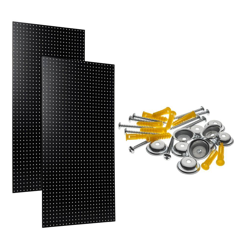 Triton Products PEG2-BLK 24 in. H x 42 in. W Pegboard 2-Pack Black High-Density Fiberboard