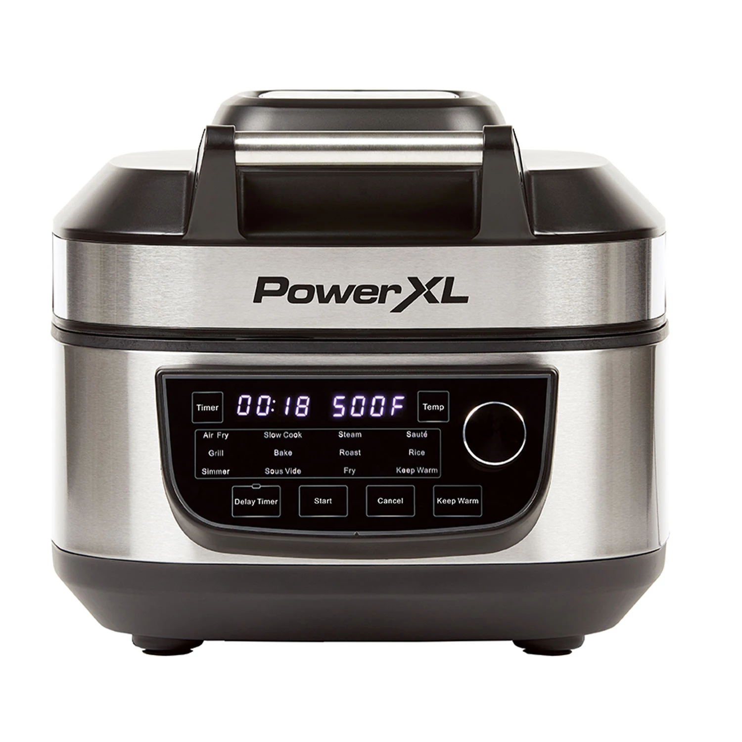 PowerXL Grill Air Fryer Combo 6 QT 12-in-1 Indoor Grill. Air Fryer. Slow Cooker. Roast. Bake. 1550-Watts. Stainless Steel Finish (Standard)