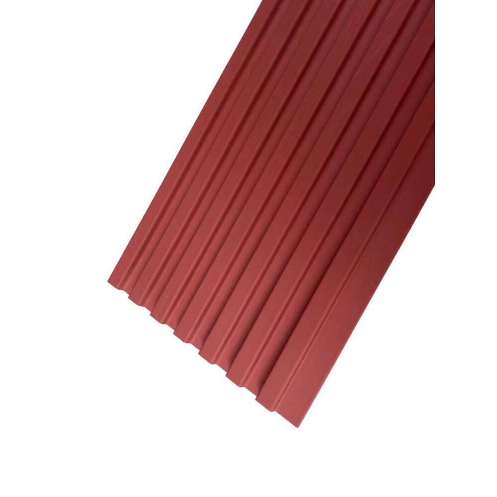 Ejoy CladdingPanel_WC7G_032 106 in. x 6 in x 0.5 in. Solid Wood Wall 7 Grid Cladding Siding Board in Royal Blush Red Color (Set of 4-Piece)
