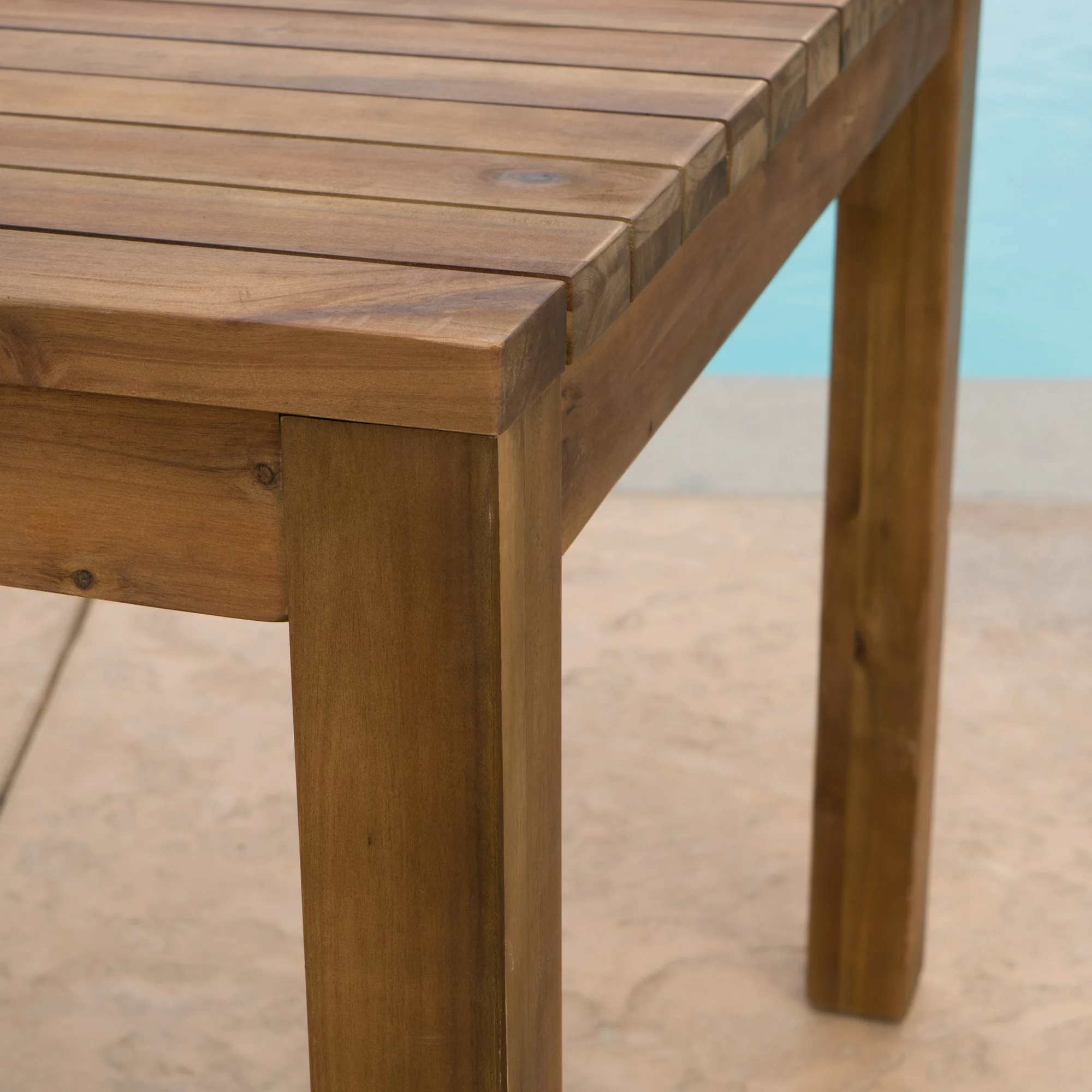 Noble House Aleena Outdoor Expandable Acacia Wood Dining Table. Teak