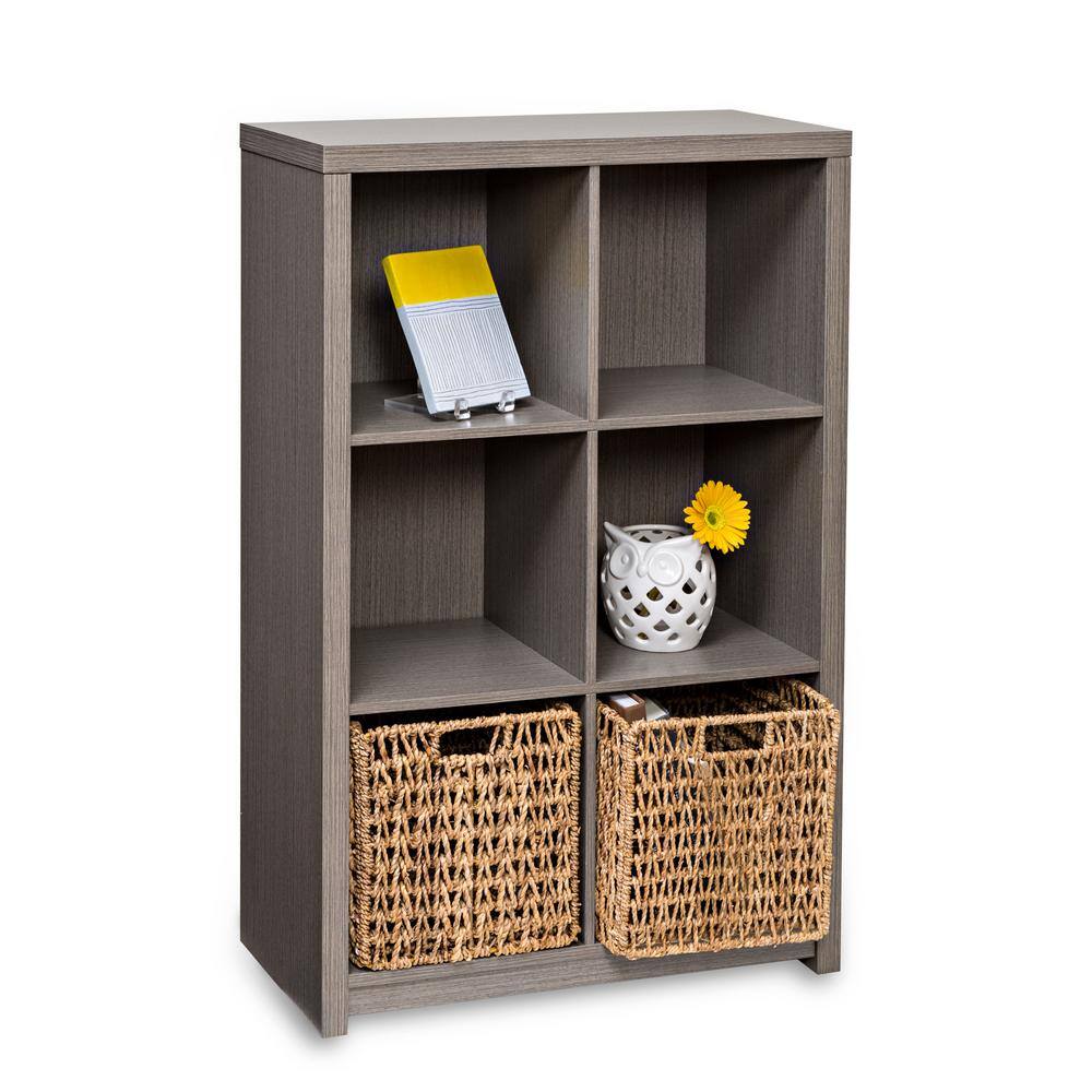 Honey-Can-Do SHF-09373 39 in. H x 25.6 in. W x 11.6 in. D Gray MDF Laminate 6-Cube Organizer
