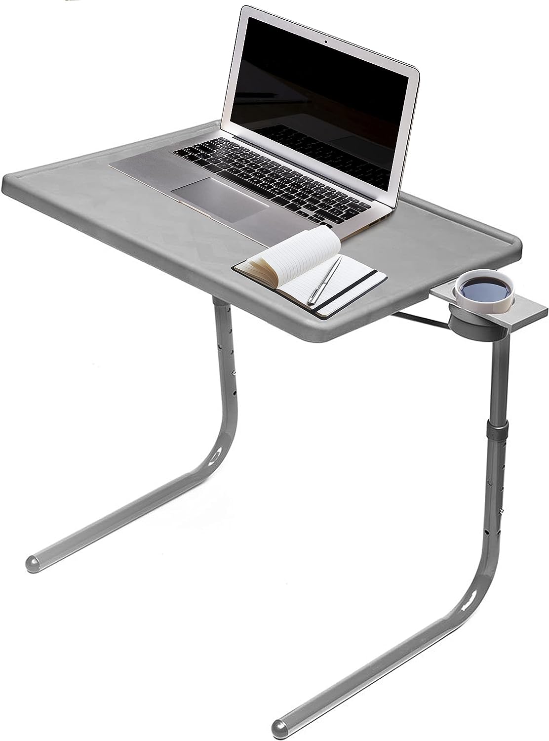 Table Mate II TV Tray Table - Folding TV Dinner Table. Couch Table Trays for Eating Snack Food. Stowaway Laptop Stand. Portable Bed Dinner Tray - Adjustable TV Table with 3 Angles. Cup Holder. Silver