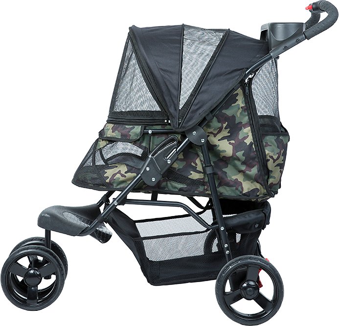 PETIQUE Razzberry Pet Stroller. Green Camo. One Size