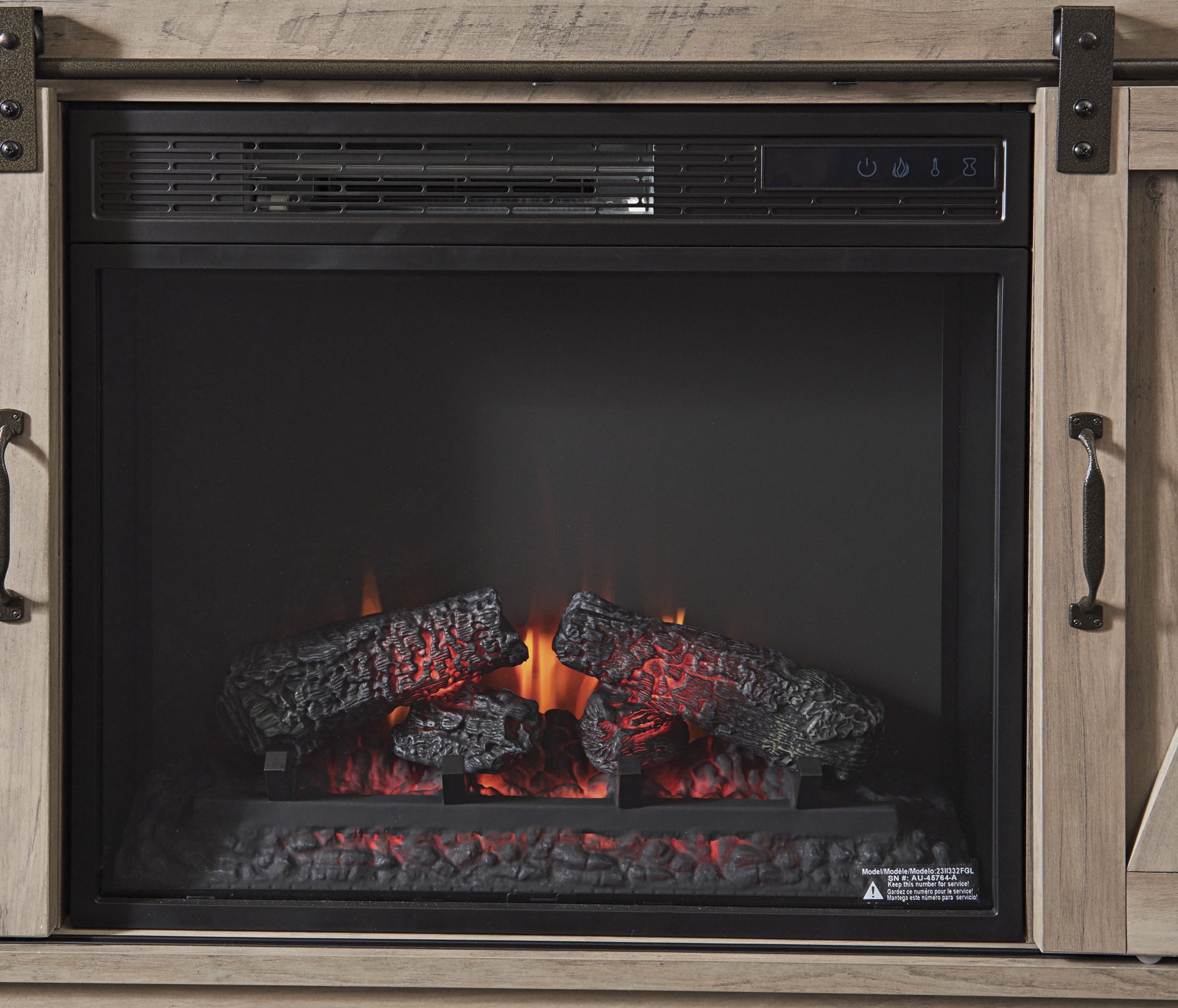 Better Homes & Gardens Modern Farmhouse Fireplace TV Stand for TVs up to 50″. Rustic Gray Finish