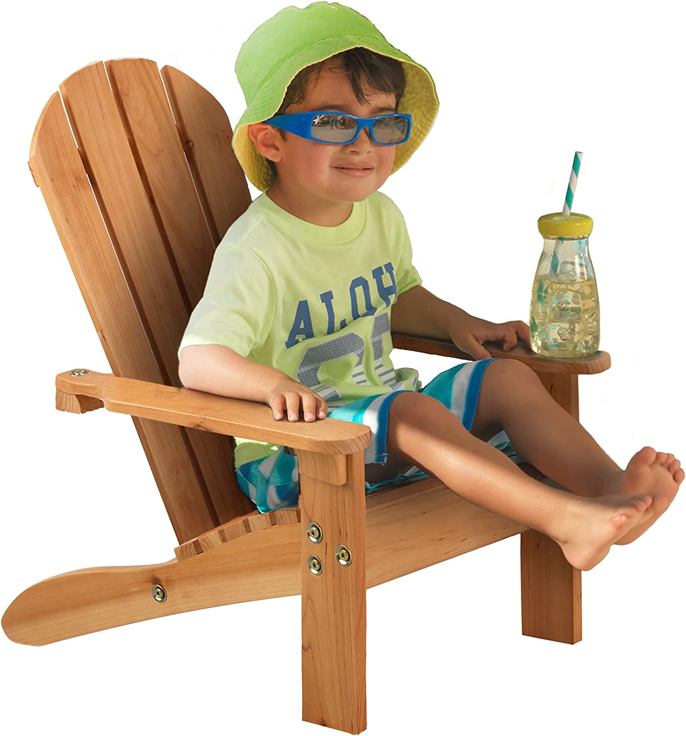 KidKraft Wooden Adirondack Children-s Outdoor Chair. Kid-s Patio Furniture. Honey. Gift for Ages 3-8 21.5 x 19.2 x 24.5