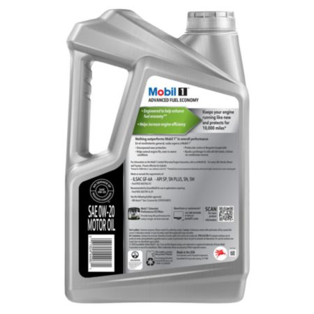 Mobil 1 Advanced Fuel Economy 0W-20 Full Synthetic Motor Oil. 5 Quart