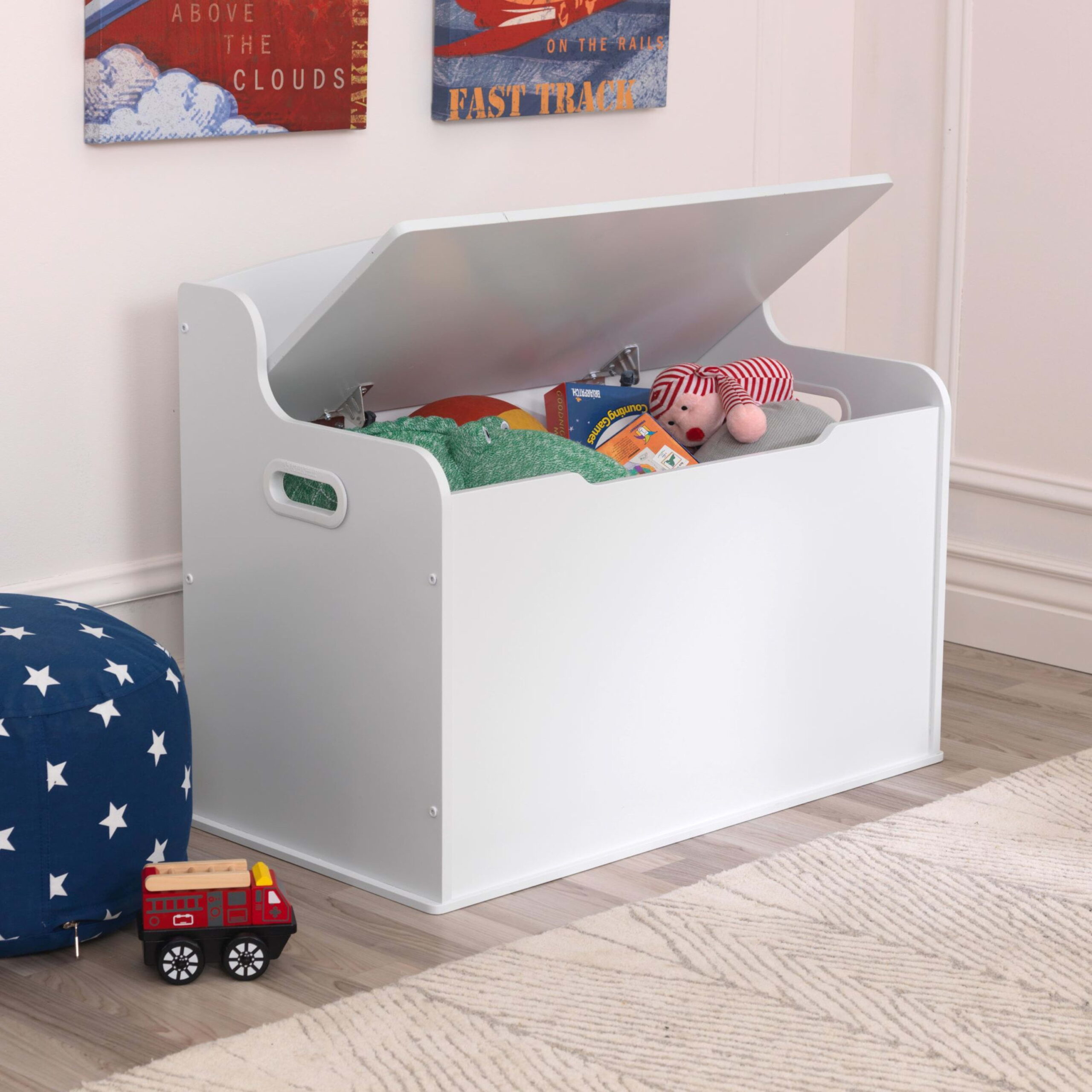 KidKraft Fill with Fun Wood Toy Box or Bench. White