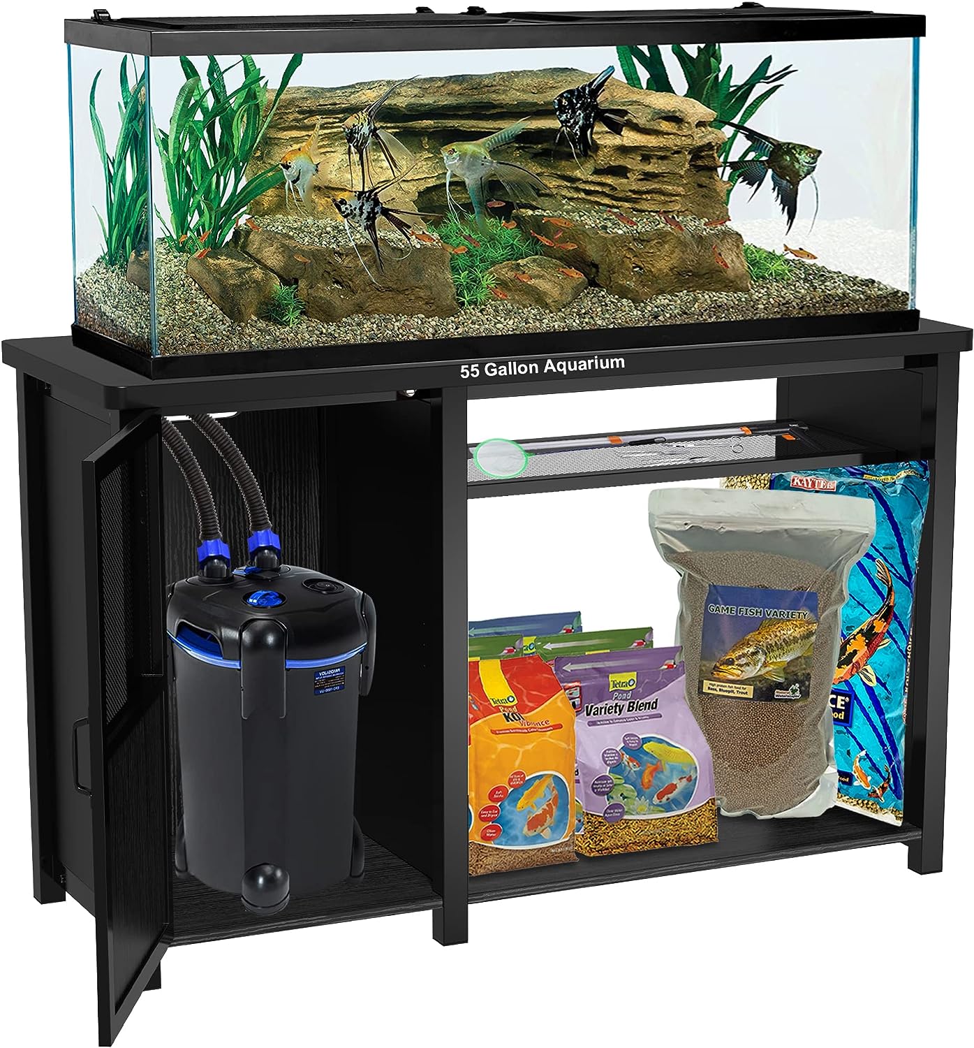 GDLF 55-75 Gallon Fish Tank Stand Heavy Duty Metal Aquarium Stand with Cabinet for Fish Tank Accessories Storage.52″ L*19.68″ W.850LBS Capacity