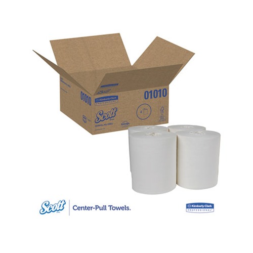 Scott Essential Center-Pull Towels Absorbency Pockets. 2-Ply. 8 x 15. White. 500/Roll. 4 Rolls/Carton