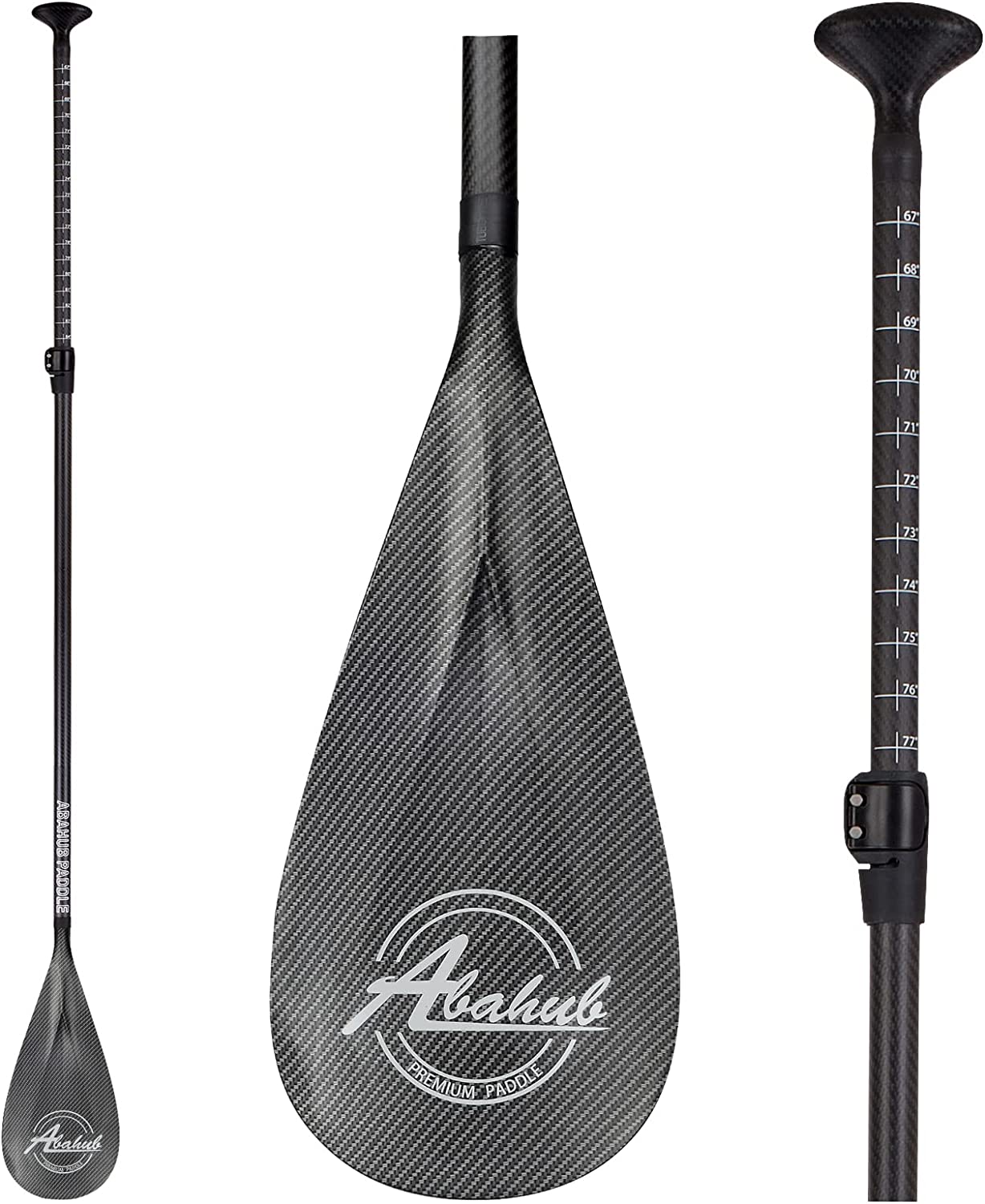 Abahub Carbon SUP Paddles. 1 x 3 Section Adjustable 67″ – 86″