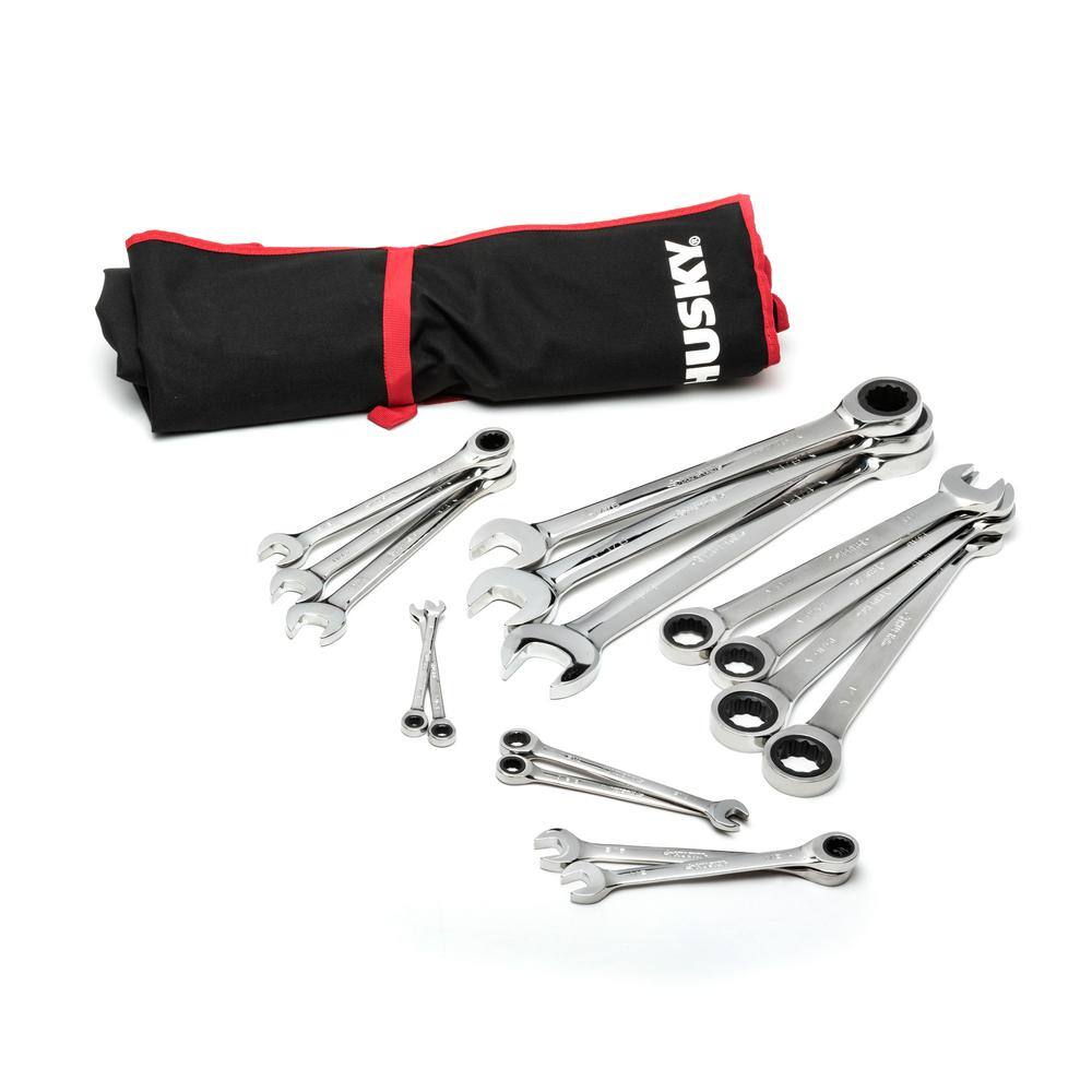 Husky HRWSAEMS Master SAE Ratcheting Wrench Set (16-Piece)