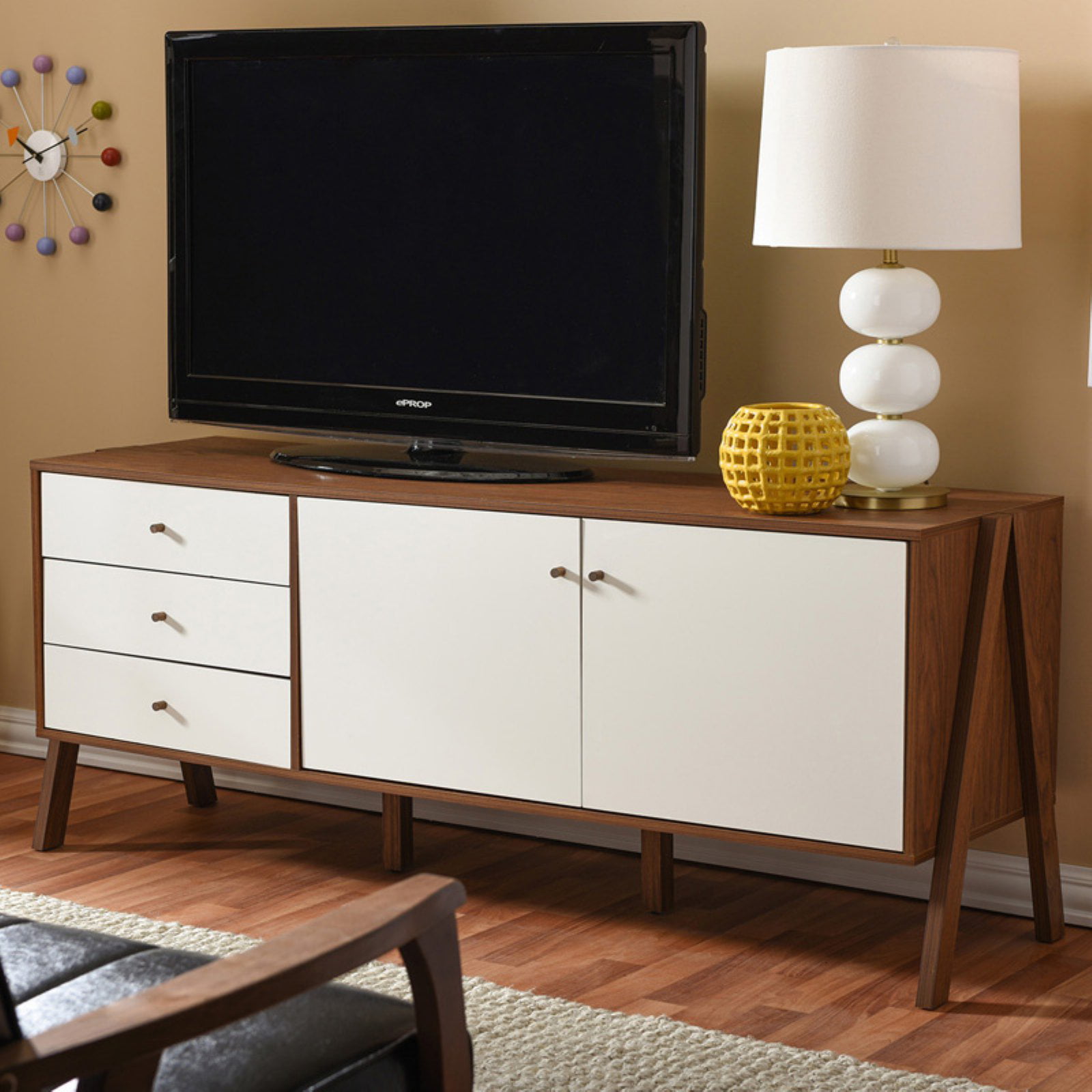 Baxton Studio Harlow Sideboard Cabinet. Brown. White