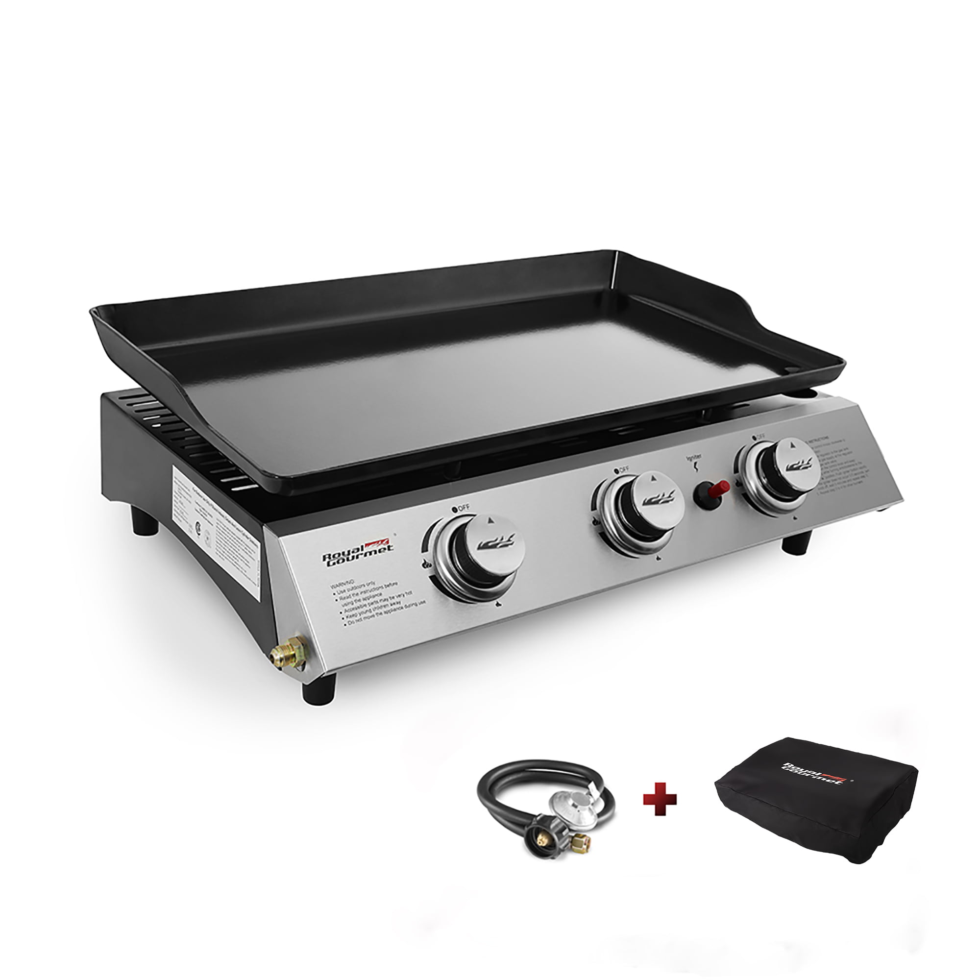 Royal Gourmet PD1300 3-Burner 26.400-BTU Portable Gas Grill Griddle. Outdoor Camping. Tailgating