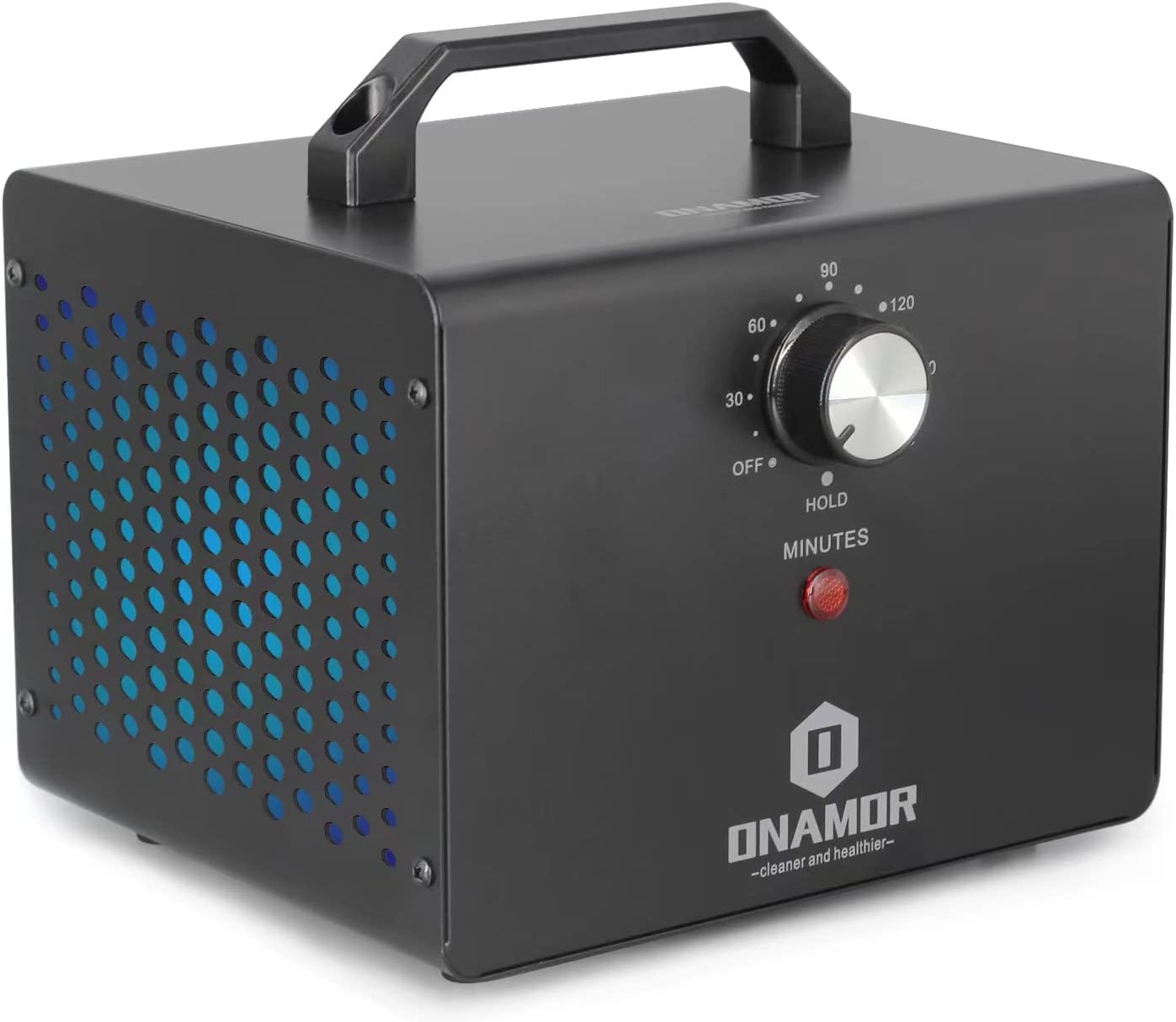 ONAMOR Ozone Generator 12000mg/h - Ozone Machine Ionizer & O3 Deodorizer for Home. Basement. Smoke. and Pet Room. (Eliminating Odors Area up to 2000 Square Feet - All Metallic Black)