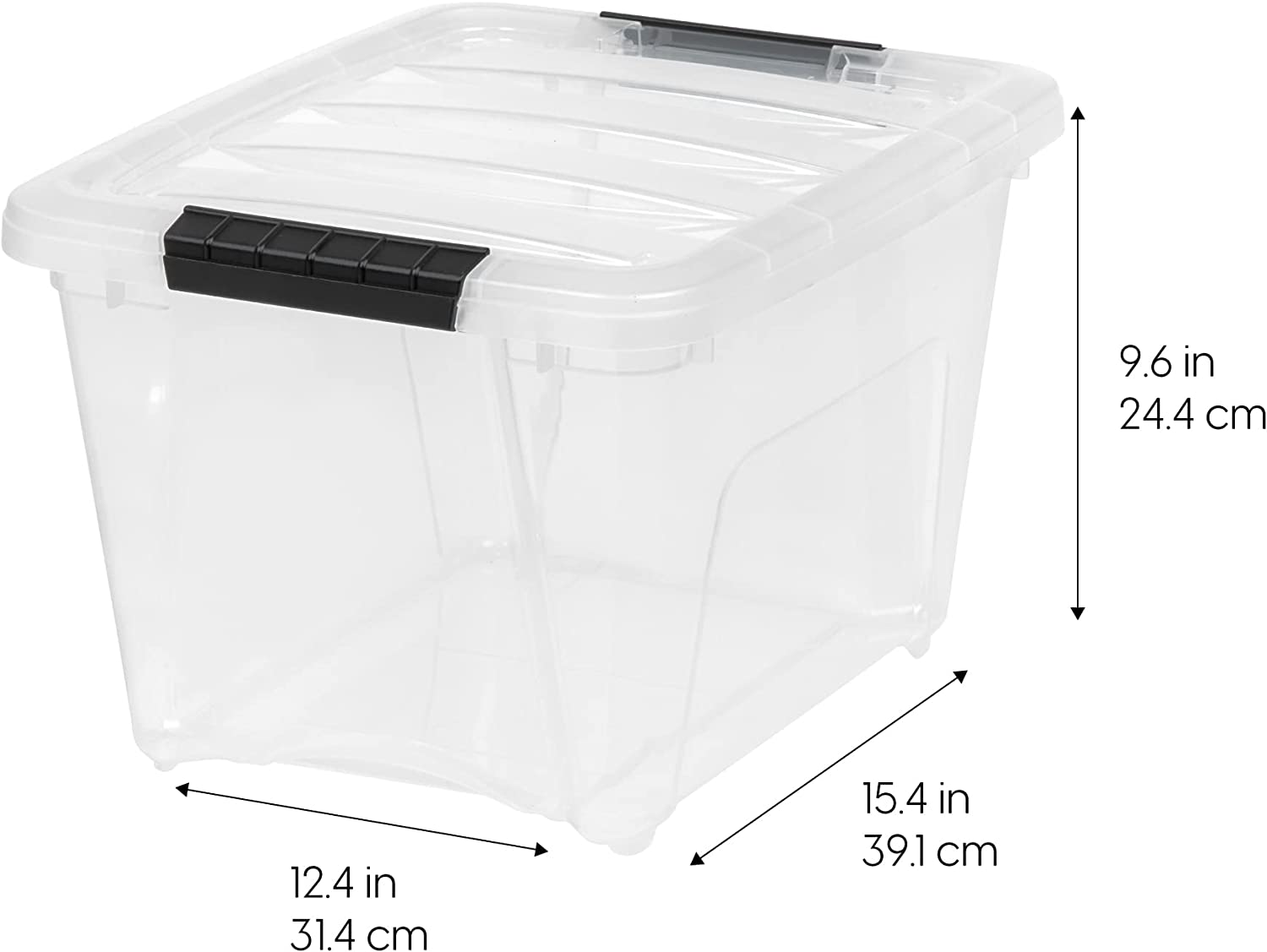 IRIS USA 19 Qt. Plastic Storage Container Bin with Secure Lid and Latching Buckles. 6 pack - Clear. Durable Stackable Nestable Organizing Tote Tub Box Toy General Organization Small