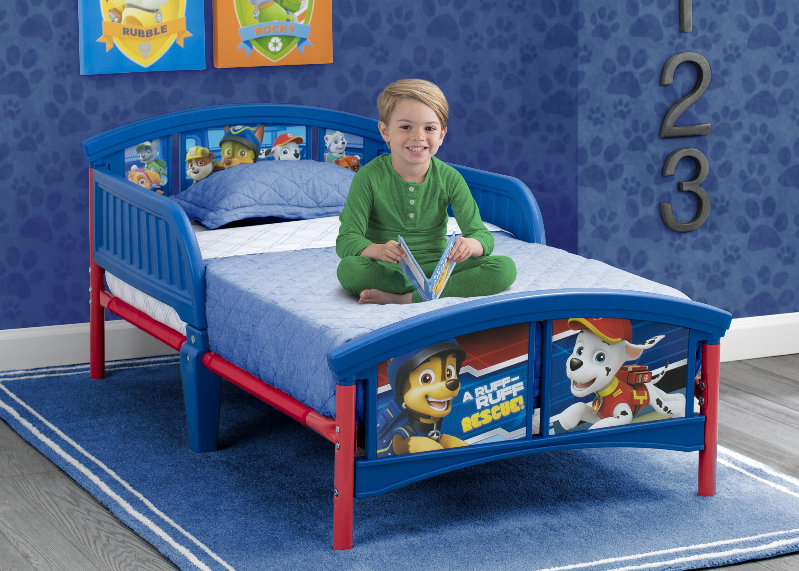 Delta Children Nick Jr. PAW Patrol Plastic Toddler Bed. Blue