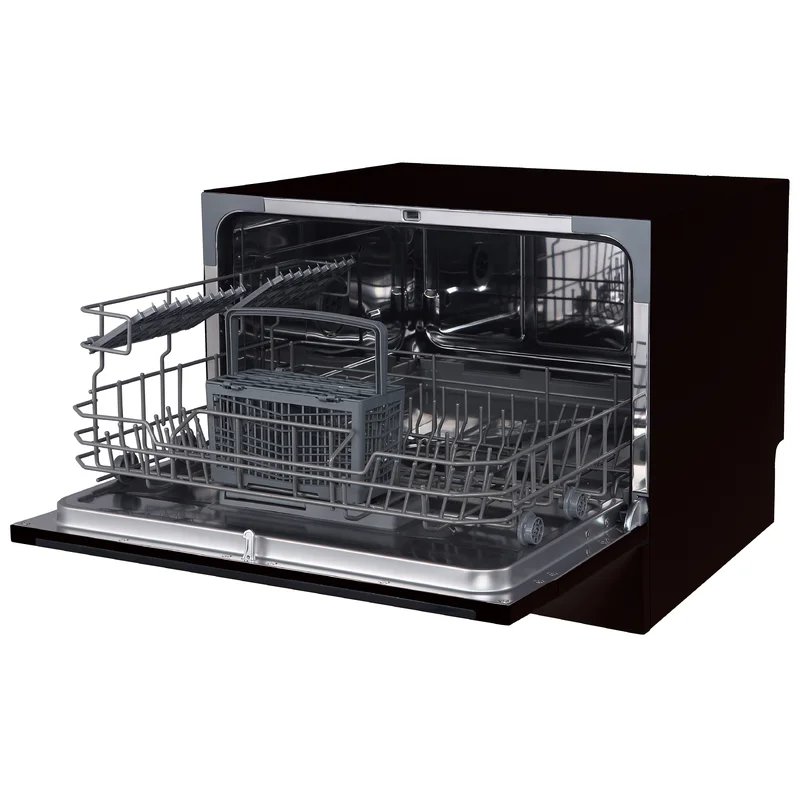 Farberware FCD06ABBBKA Professional Countertop Portable Dishwasher in Black with 6-Place Settings Capacity