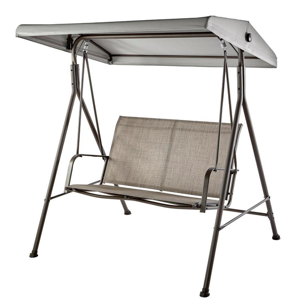 StyleWell GSS00224BRB Mix and Match 2-Person Steel Sling Dark Taupe Outdoor Patio Swing in Taupe