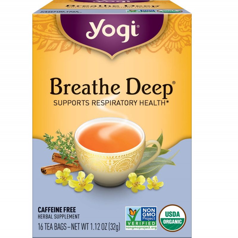 Yogi Tea Breathe Deep. 6 Pack. Caffeine Free. 96 Organic Herbal Tea Bags