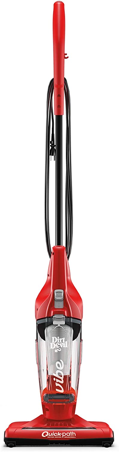 Dirt Devil Vibe 3-in-1 Vacuum Cleaner. Lightweight Corded Bagless Stick Vac with Handheld. SD20020. Red