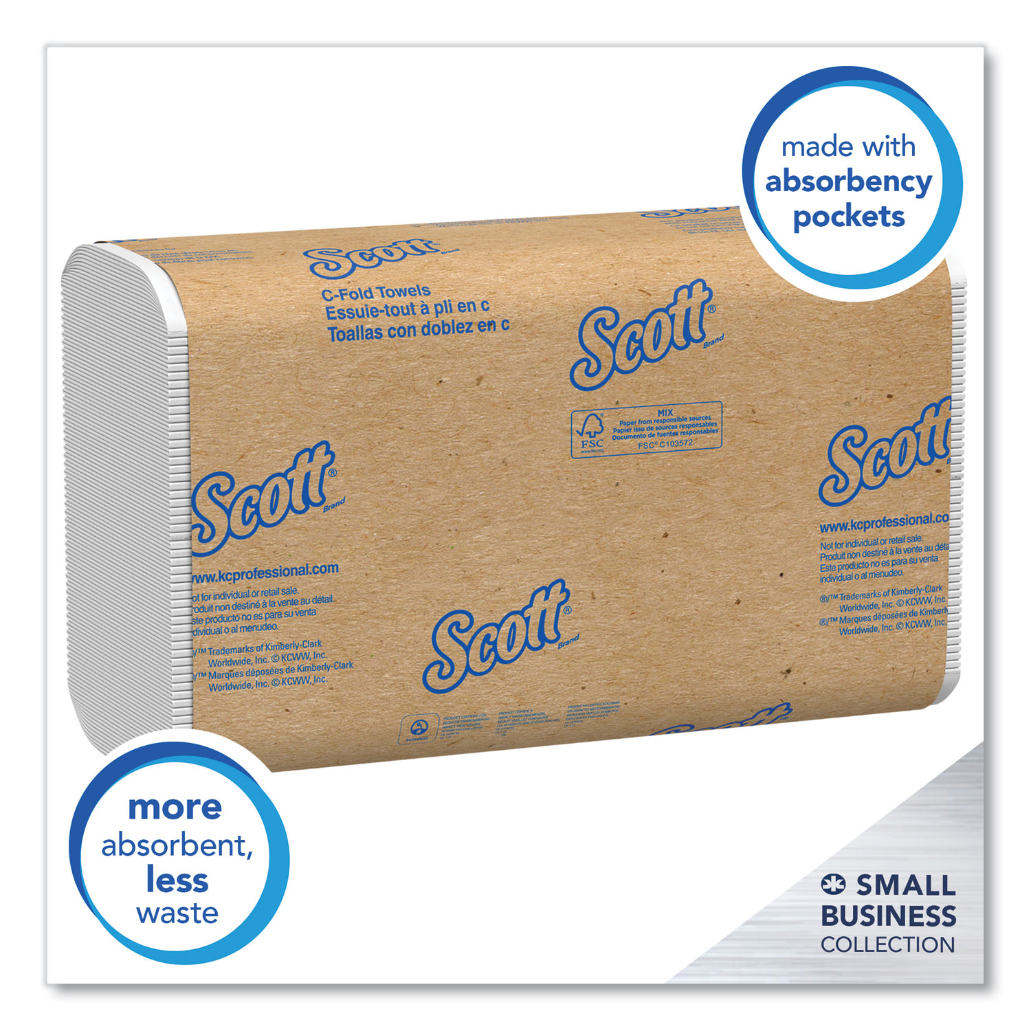 Scott Essential C-Fold Towels.Convenience Pack. 10.13 x 13.15. White. 200/PK.9PK/CT -KCC03623