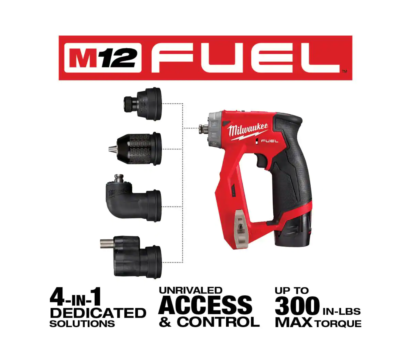 Milwaukee 2505-22-2551-20 M12 FUEL 12V Lithium-Ion Brushless Cordless 4-in-1 Installation 3/8in. Drill Driver & SURGE Impact Driver Combo Kit