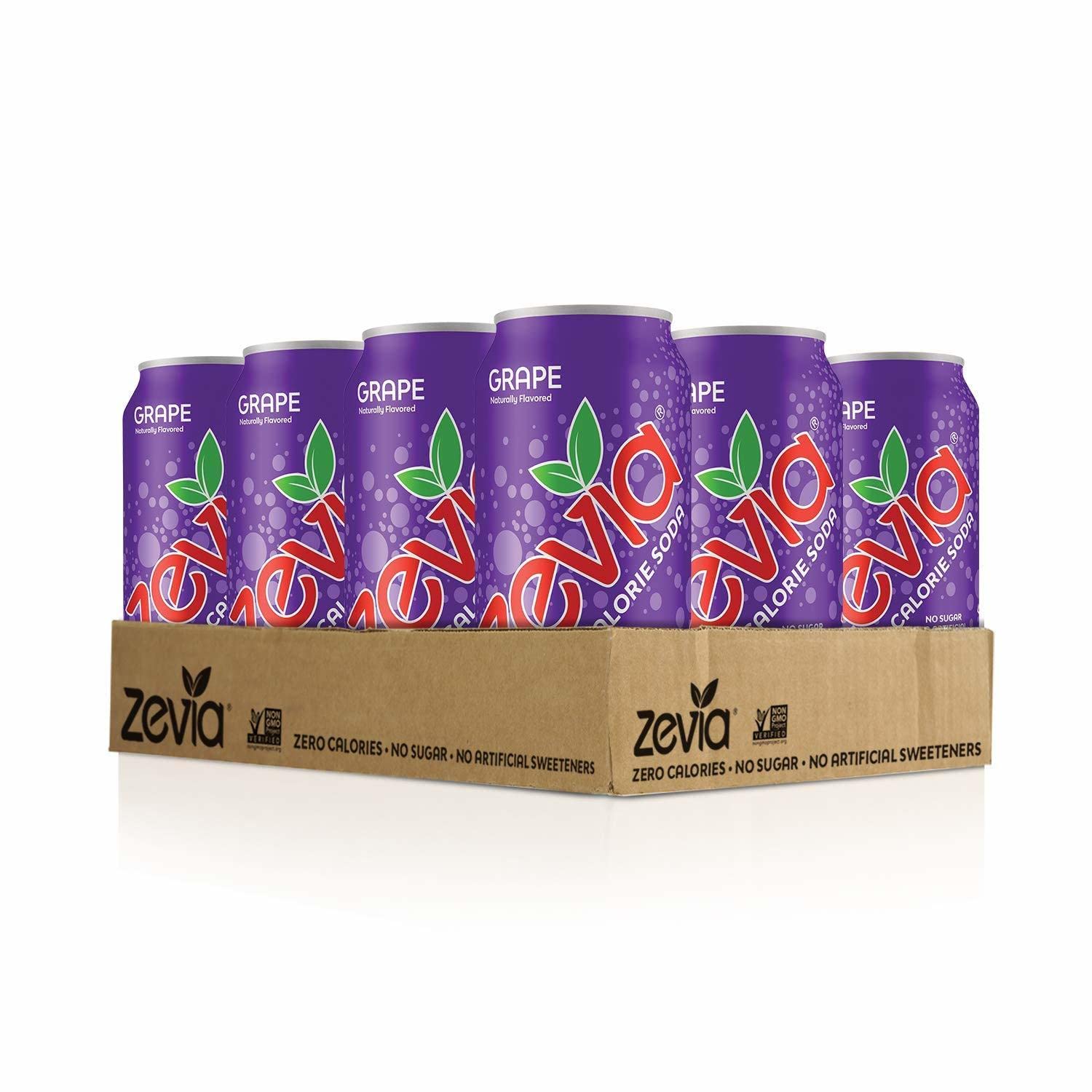 Zevia Zero Calorie Soda. Grape. 16 Ounce Cans (Pack of 12)