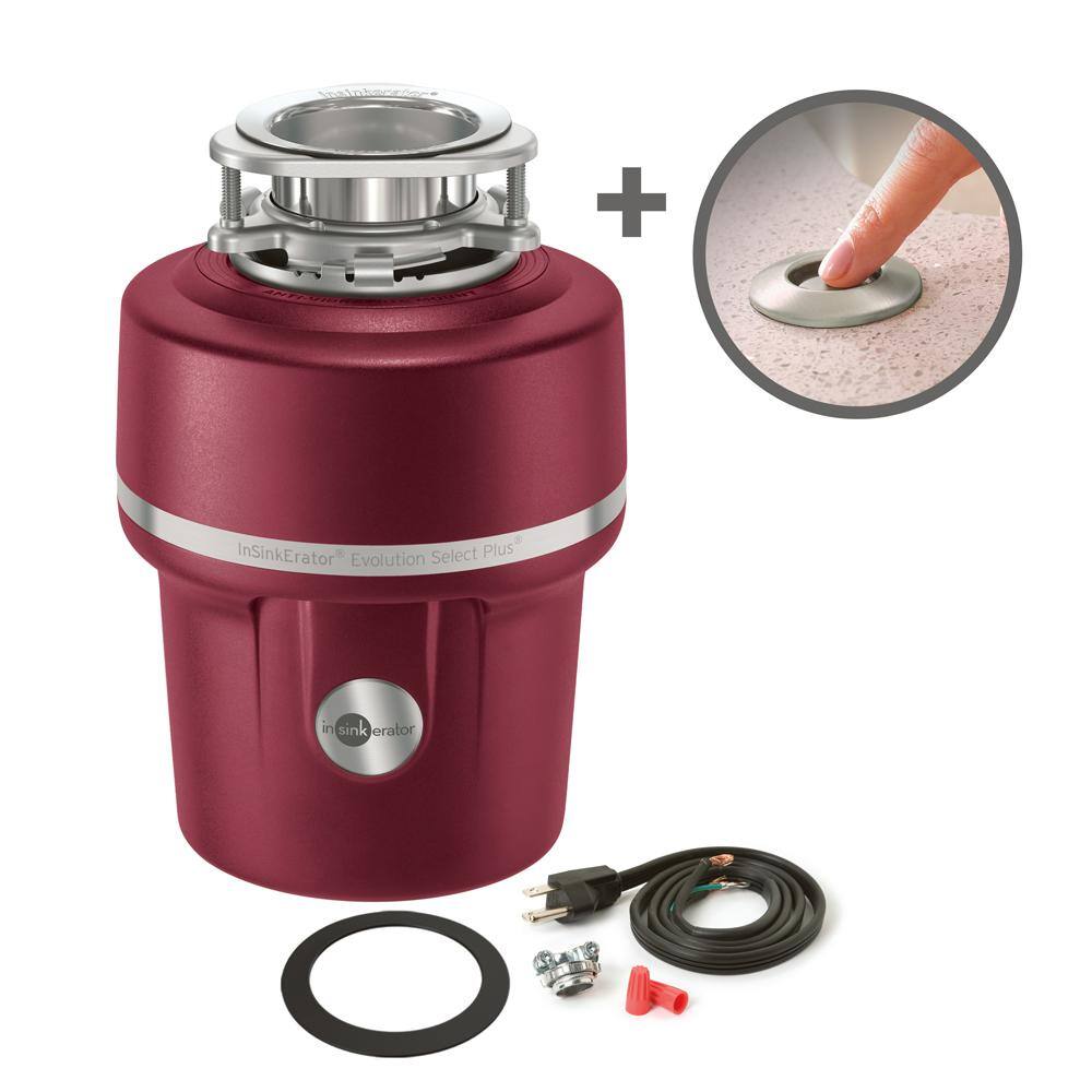 InSinkErator SELECT PLUSL&L W/CDK W/STS-00SN Evolution Select Plus Lift & Latch Quiet 3/4 HP Continuous Feed Garbage Disposal w/ Power Cord & SinkTop Air Switch Kit