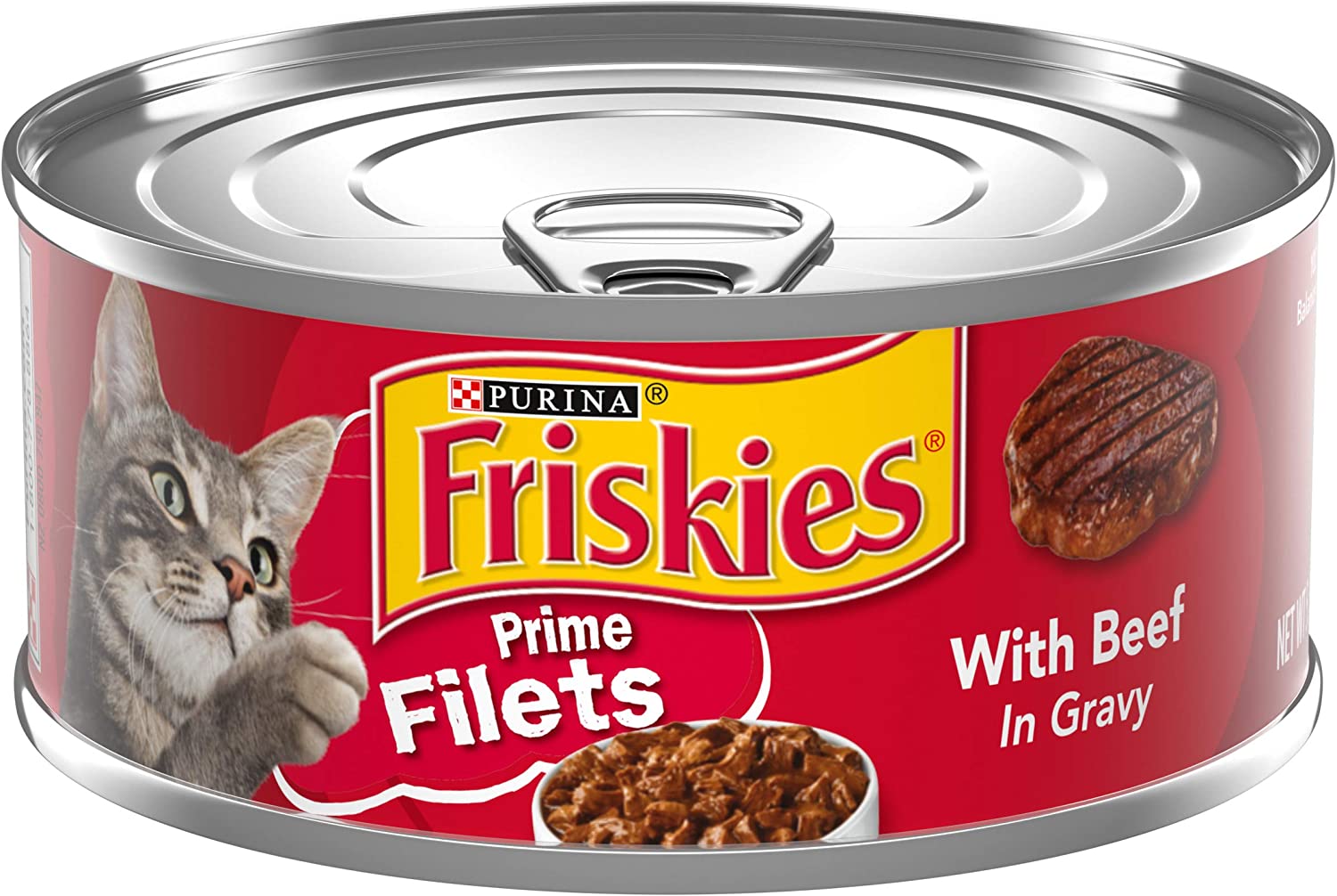 Purina Friskies Gravy Wet Cat Food Prime Filets With Beef in Gravy - (24) 5.5 oz. Cans