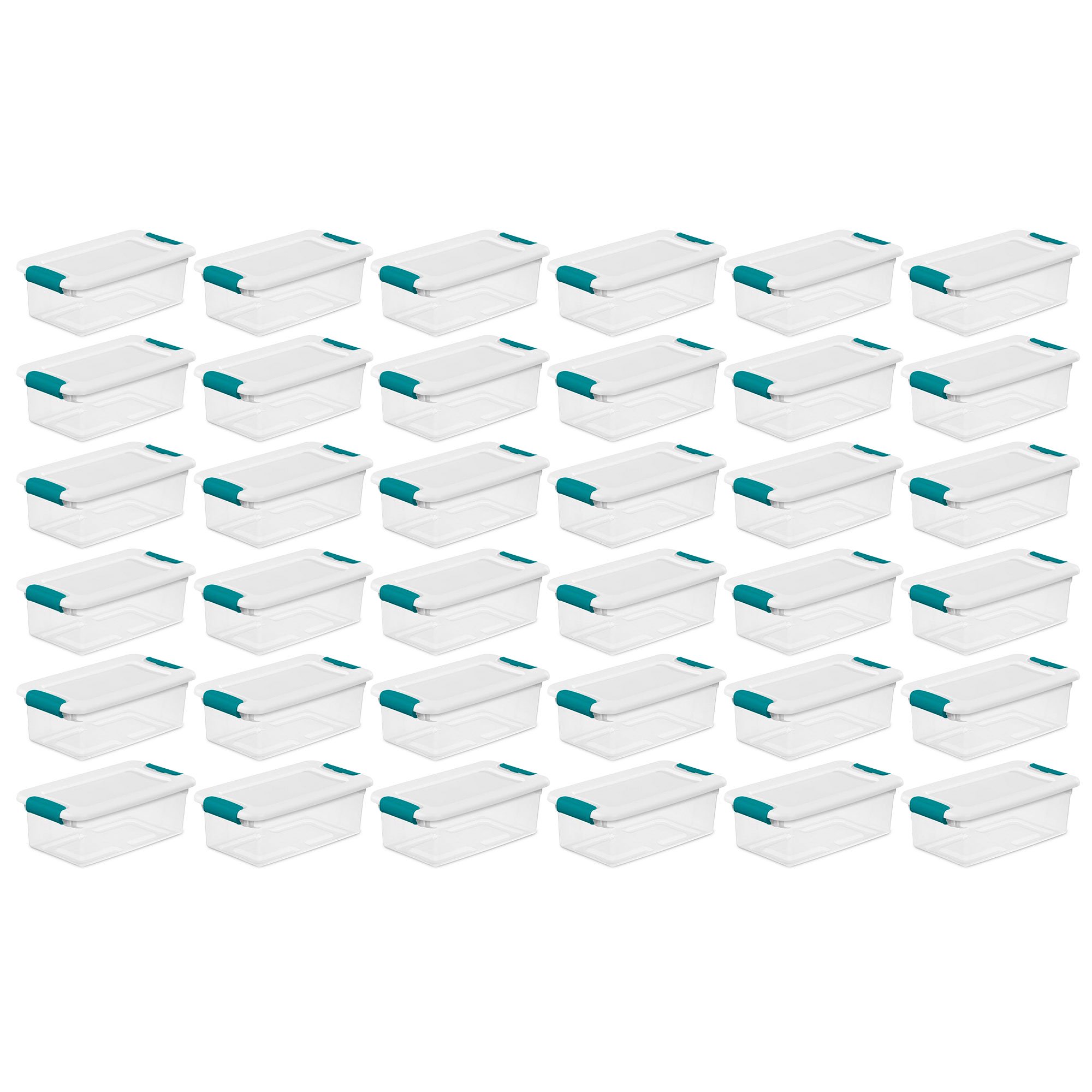 Sterilite Plastic 6 Quart Storage Box Container with Latching Lid. 36 Pack