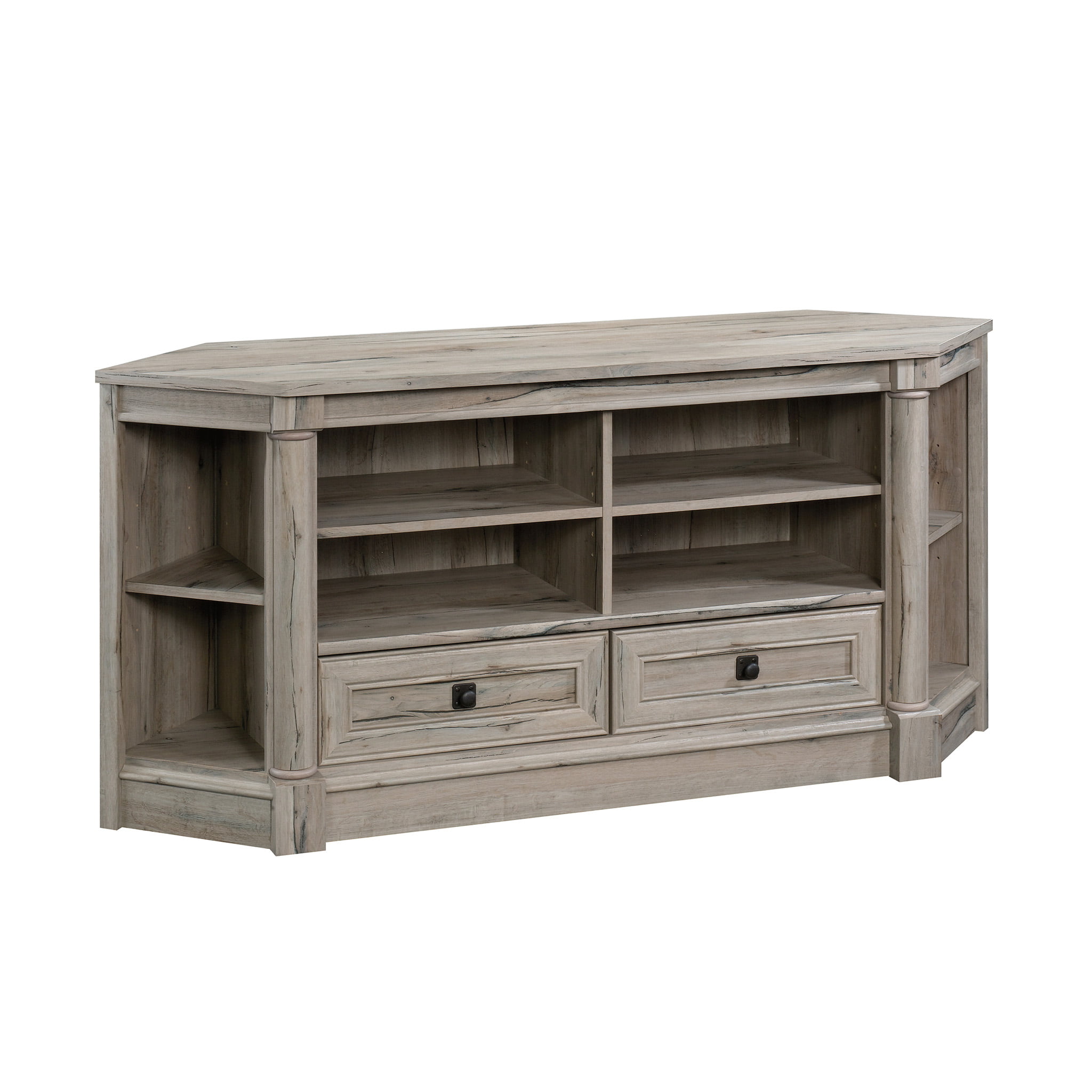 Sauder Palladia Corner Entertainment Credenza. Split Oak Finish