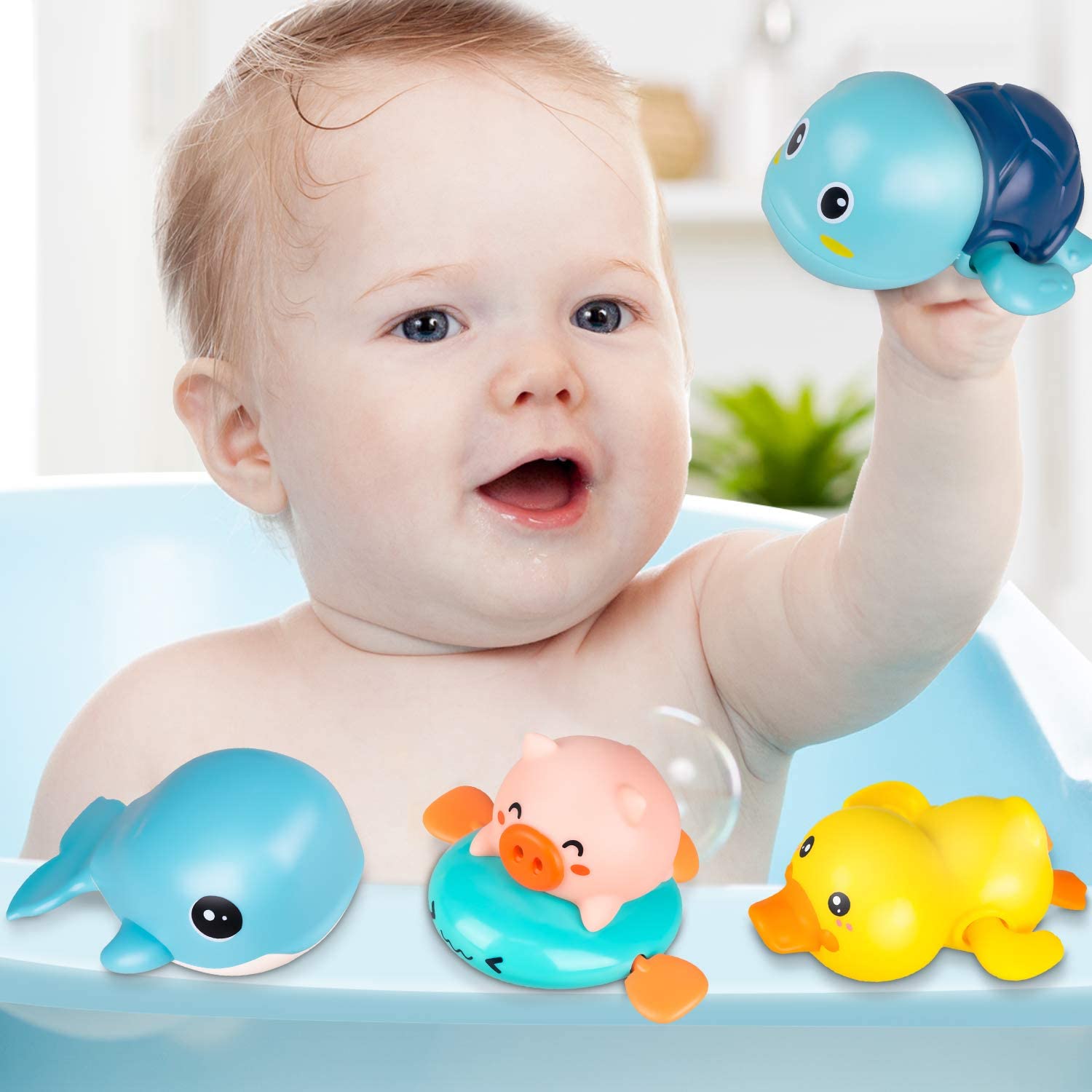 Niwoed Bath Swimming Pool Water Toys for Kids Birthday Gifts4 Pcs Set