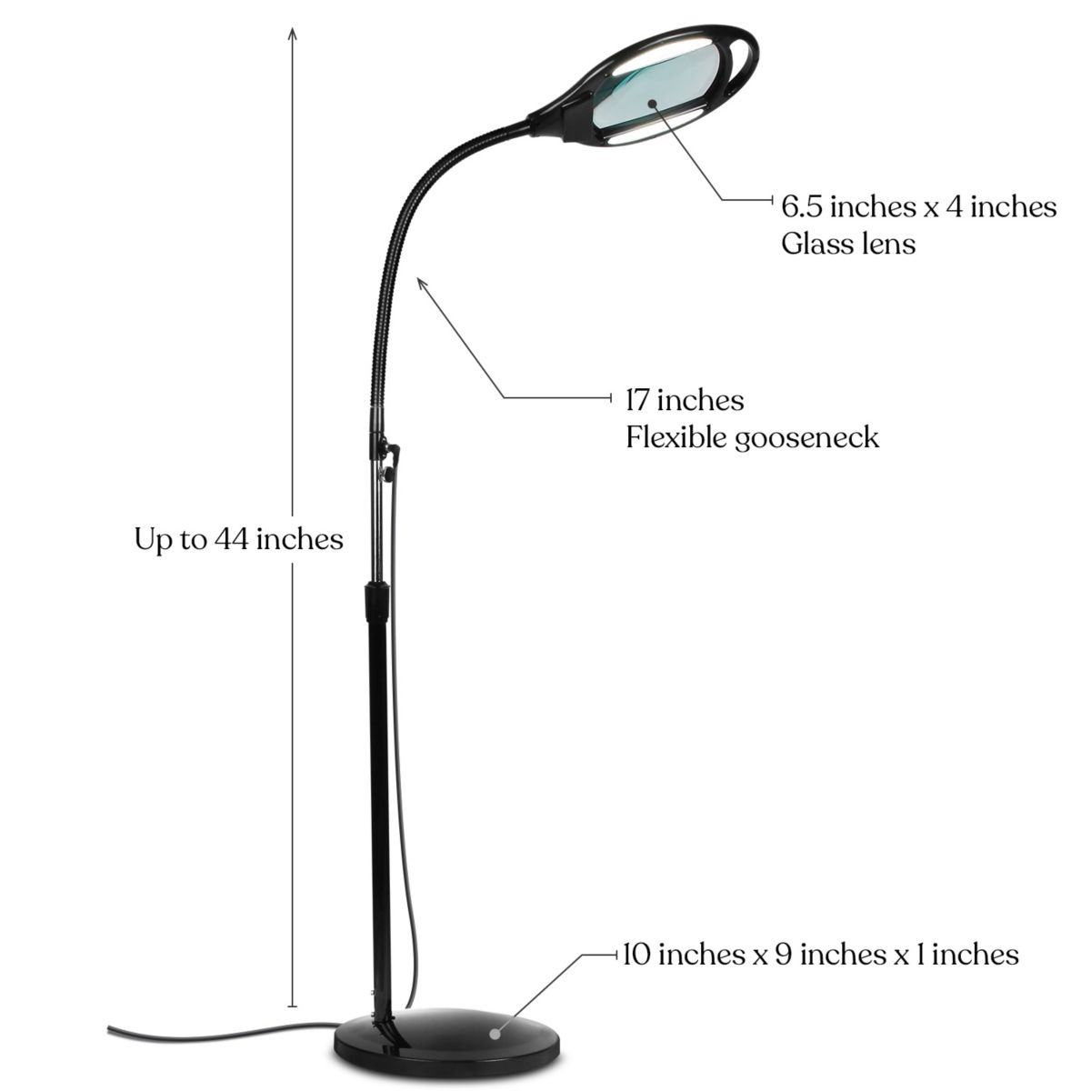 Brightech LightView Pro Magnifying Floor Lamp - Hands Free Magnifier